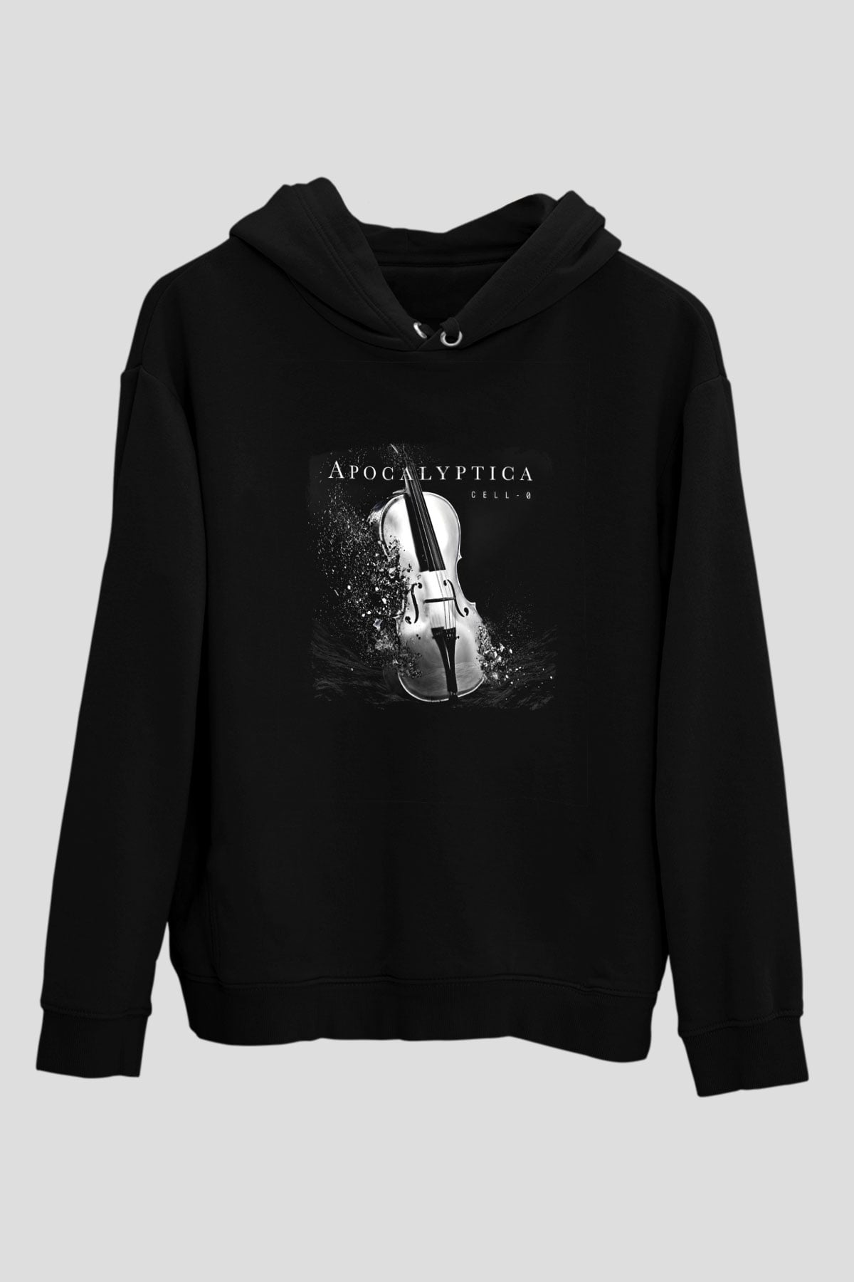 Apocalyptica Baskılı Unisex Siyah Hoodie