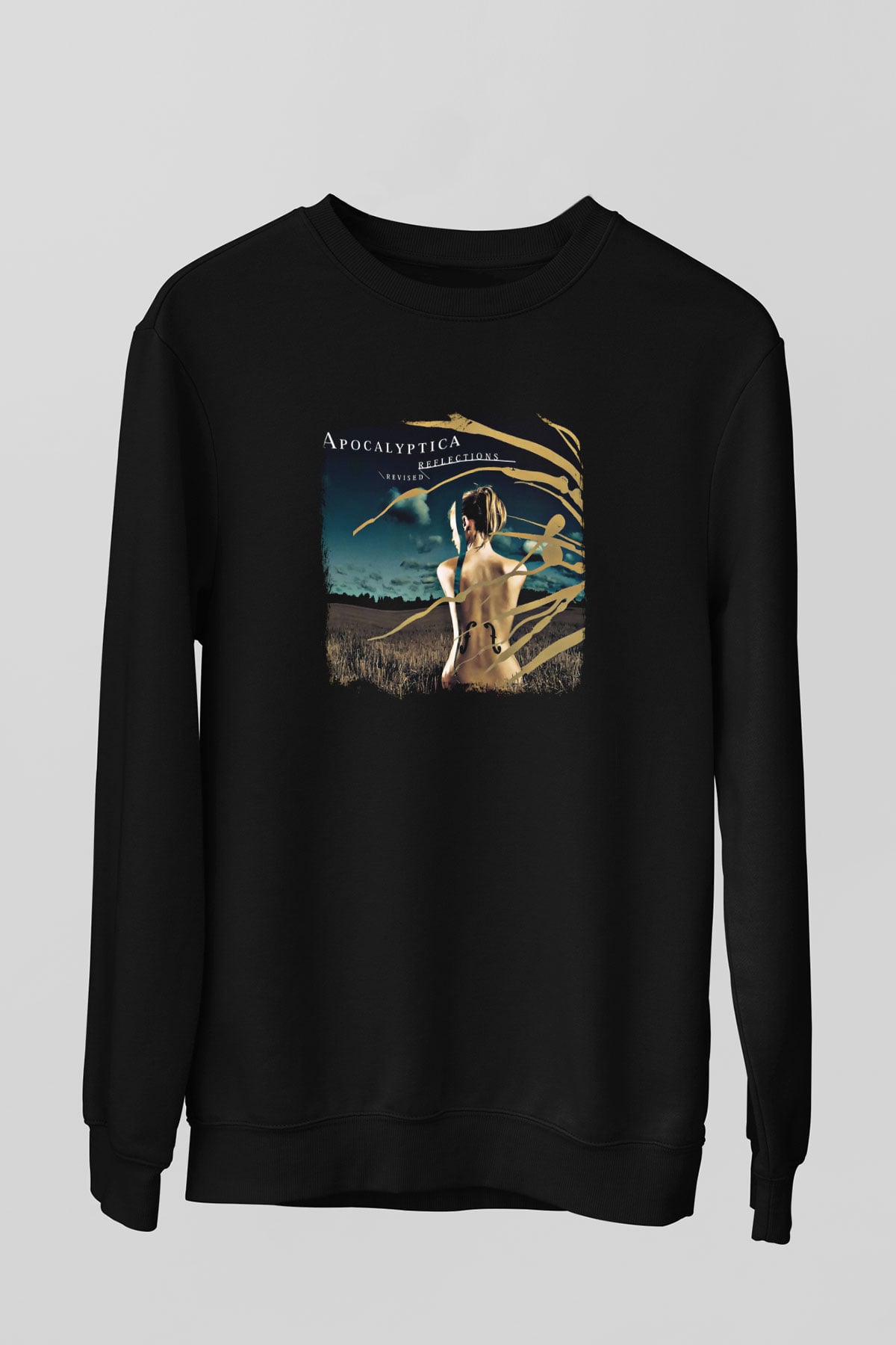 Apocalyptica Baskılı Unisex Siyah Sweatshirt