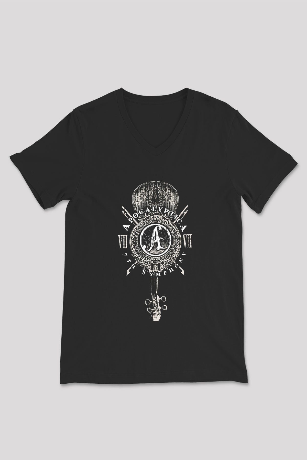 Apocalyptica Siyah Unisex V Yaka Tişört T-Shirt