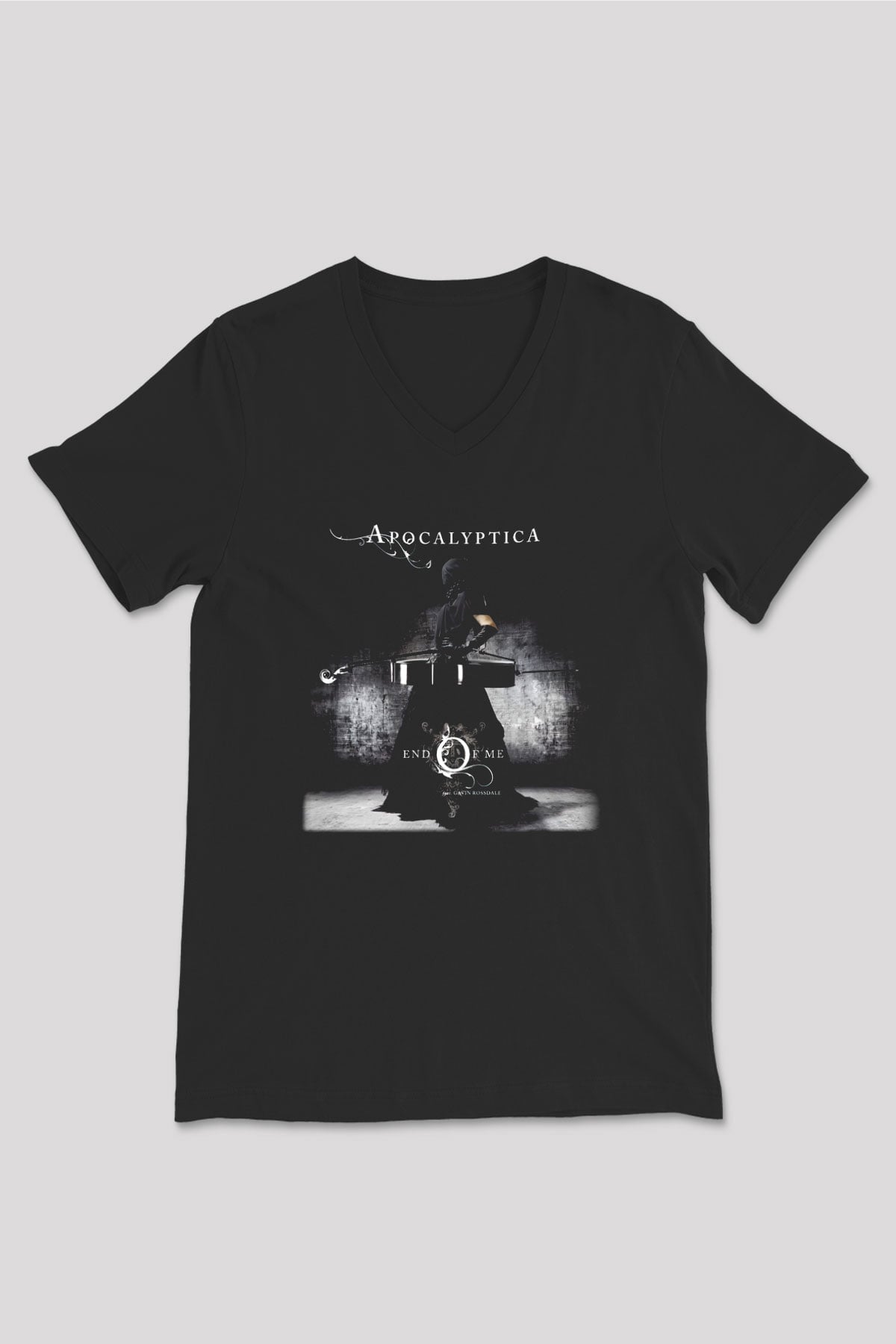 Apocalyptica Siyah Unisex V Yaka Tişört T-Shirt