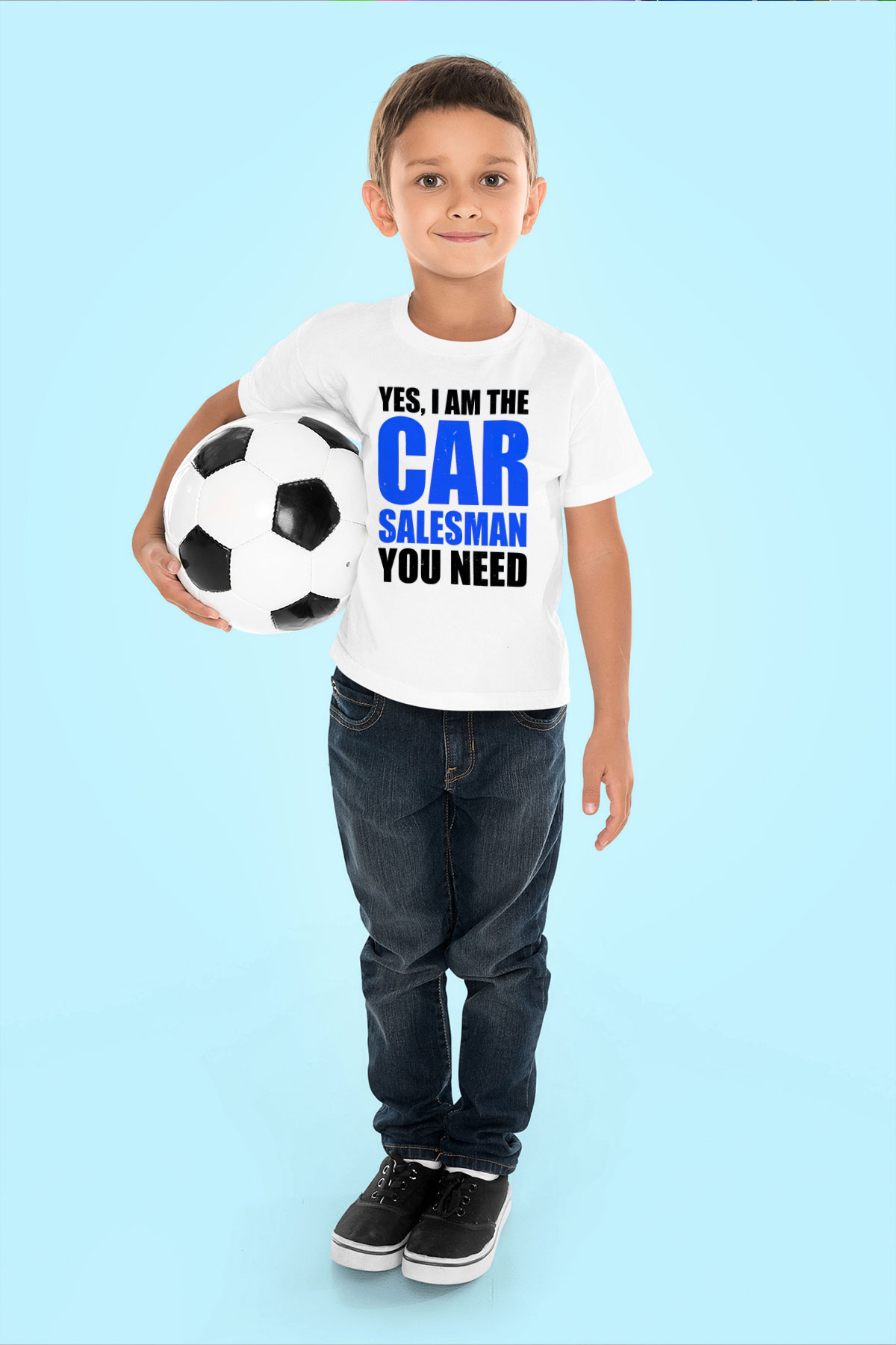 Araba satıcısı Beyaz Unisex Çocuk Tişört