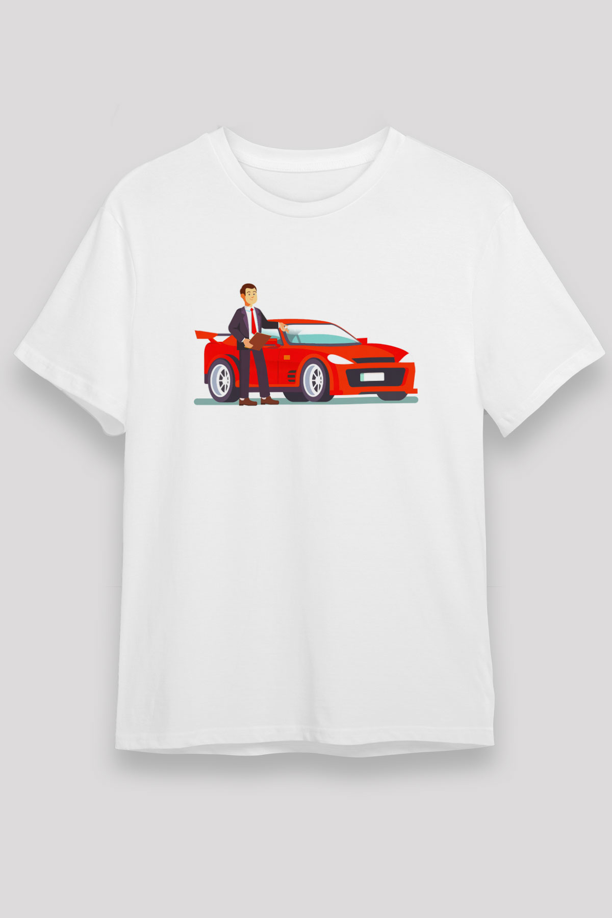 Araba satıcısı Beyaz Unisex Tişört T-Shirt - TişörtFabrikası