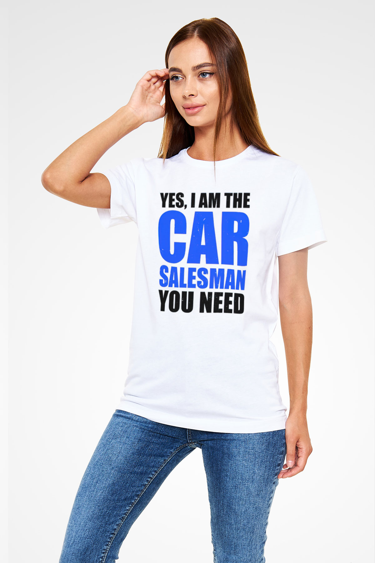 Araba satıcısı Beyaz Unisex Tişört T-Shirt - TişörtFabrikası