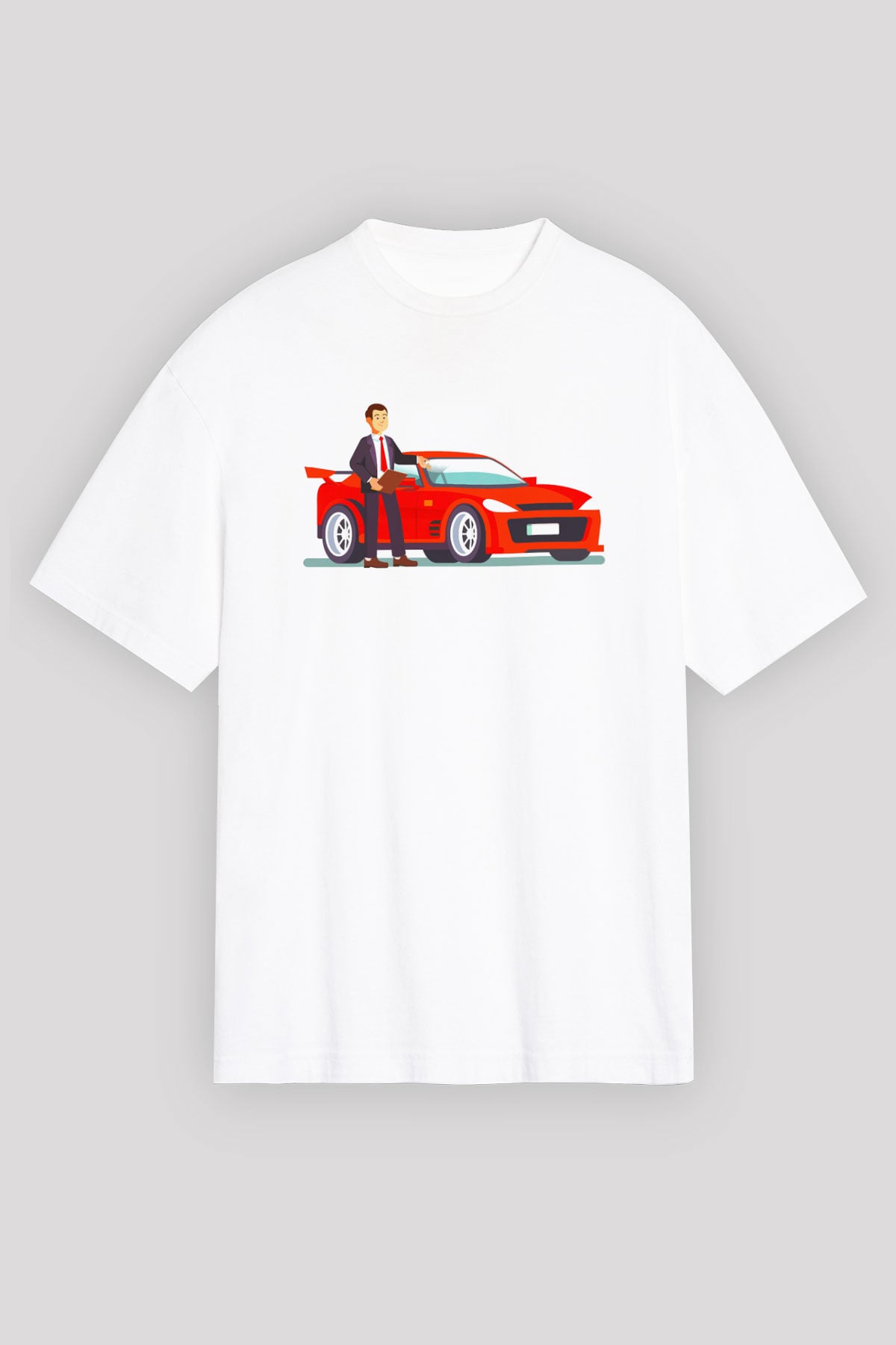 Araba satıcısı Beyaz Unisex Tişört T-Shirt - TişörtFabrikası