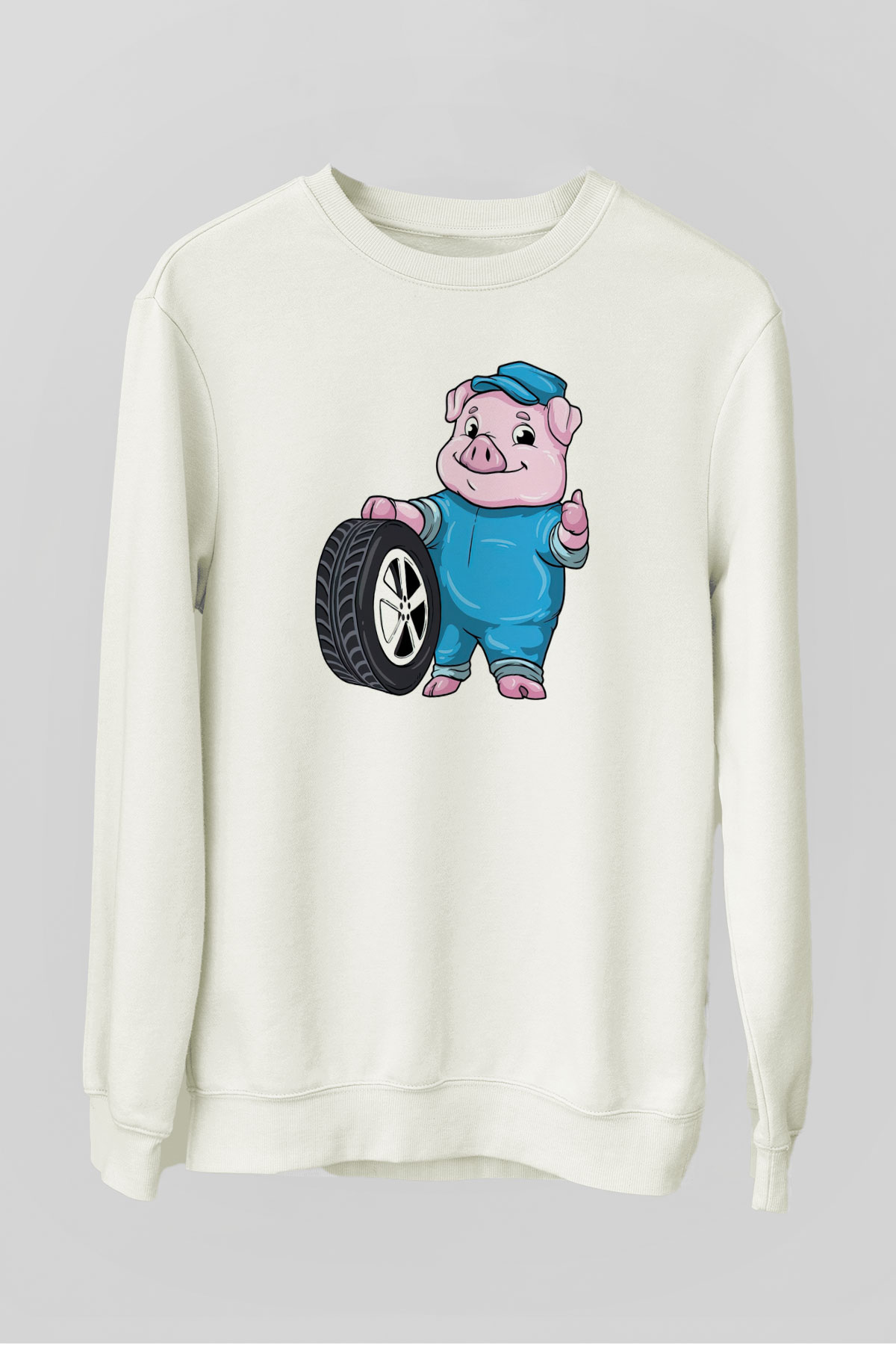 Araba tamircisi Beyaz Unisex Sweatshirt
