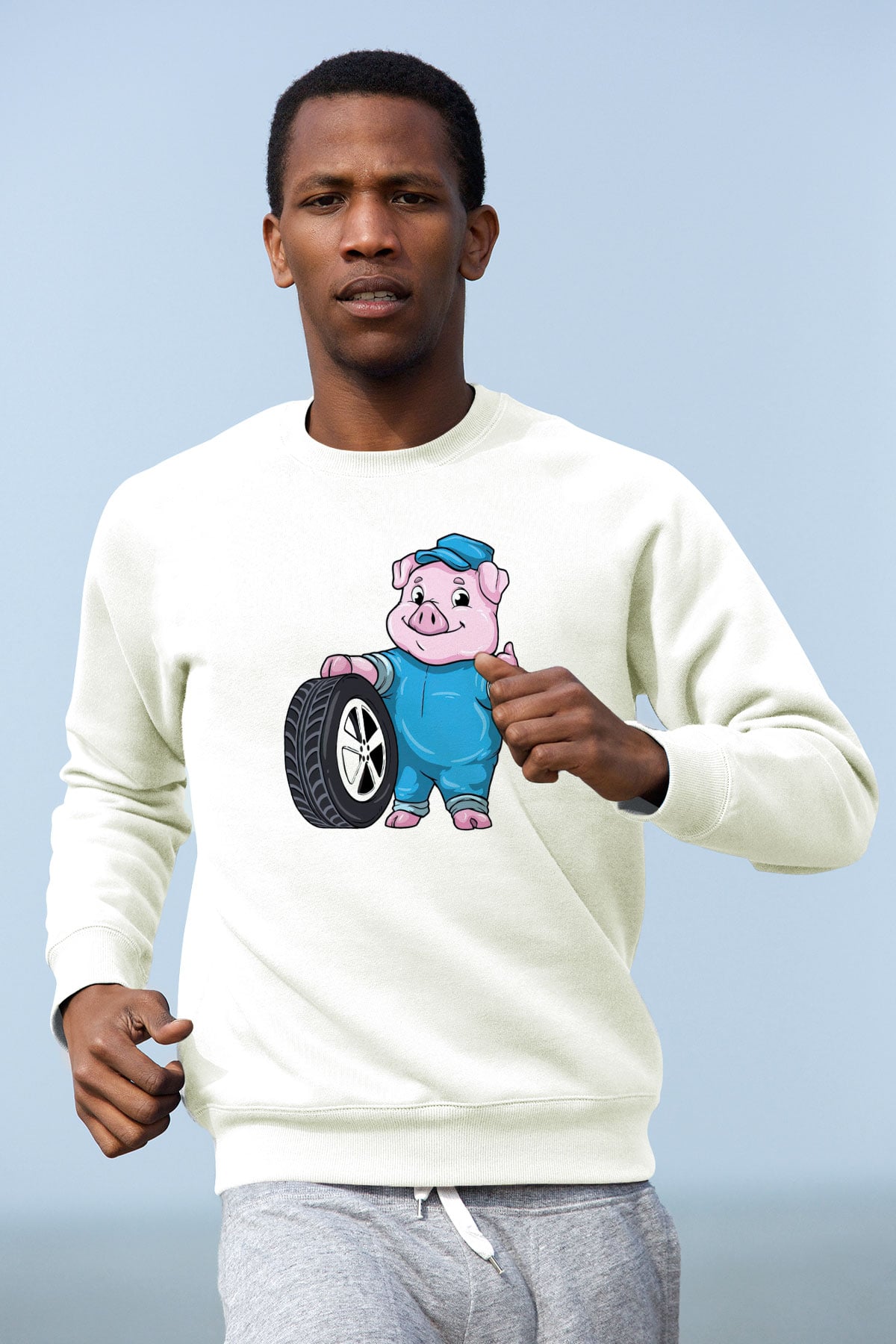 Araba tamircisi Beyaz Unisex Sweatshirt