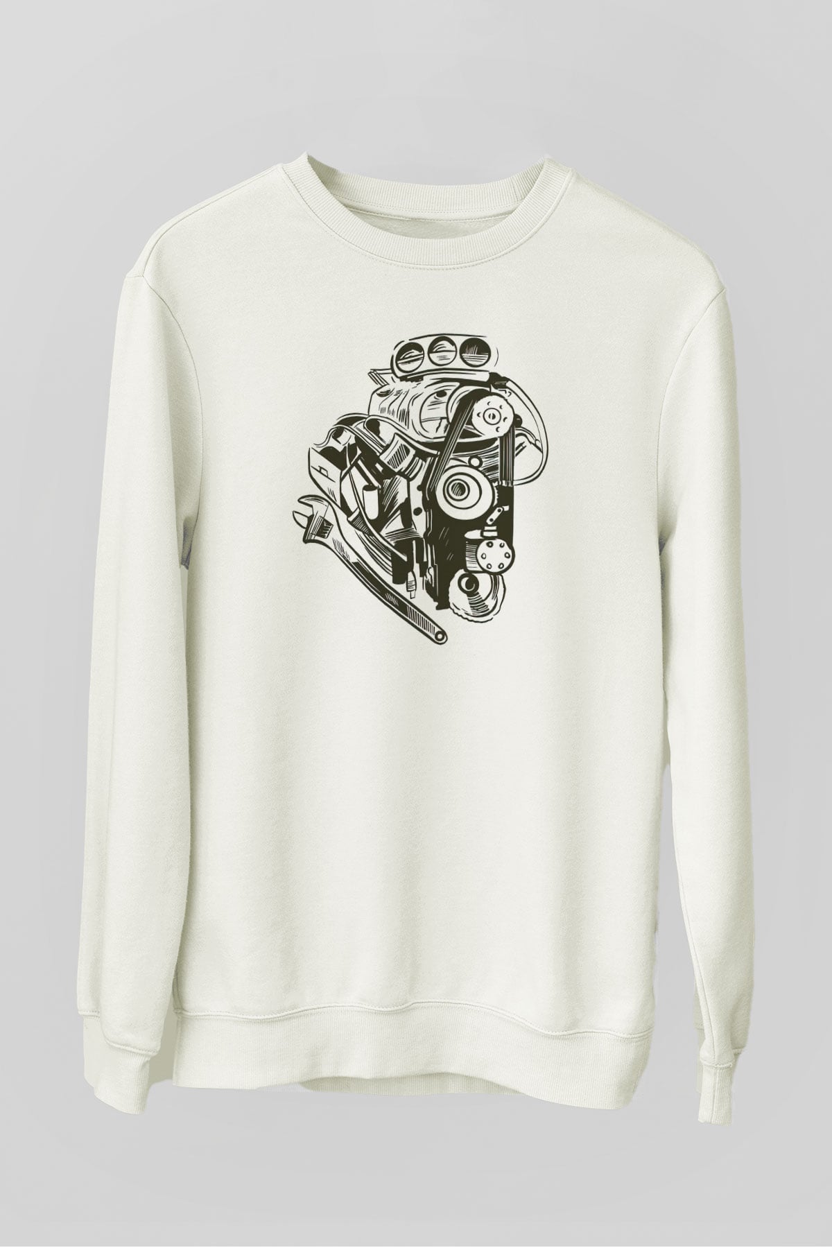 Araba tamircisi Beyaz Unisex Sweatshirt