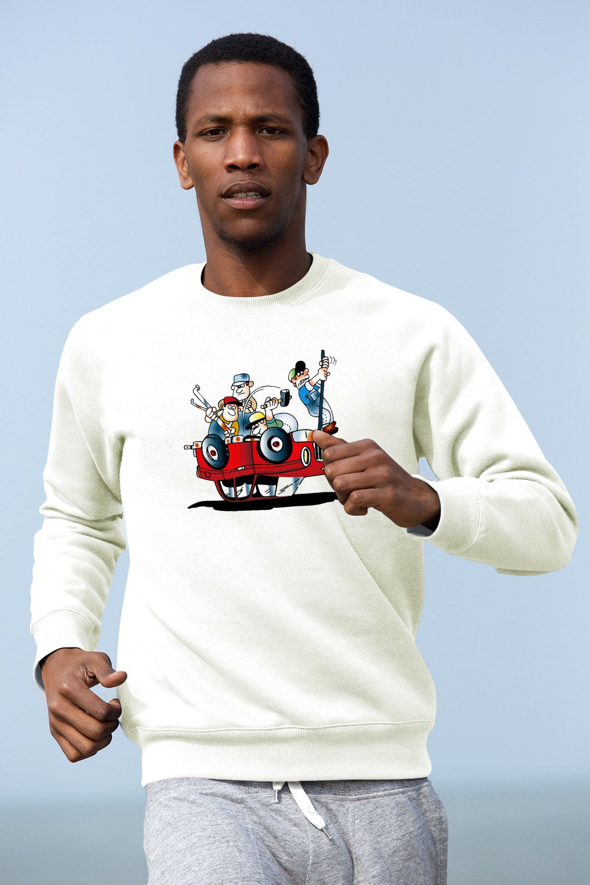 Araba tamircisi Beyaz Unisex Sweatshirt