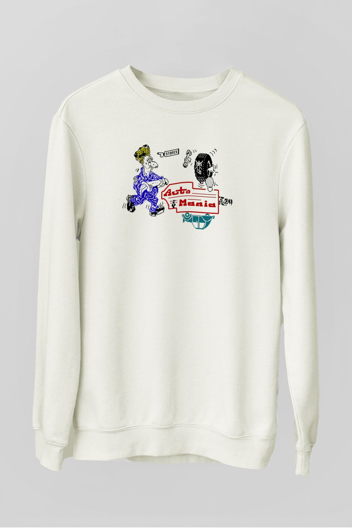 Araba tamircisi Beyaz Unisex Sweatshirt