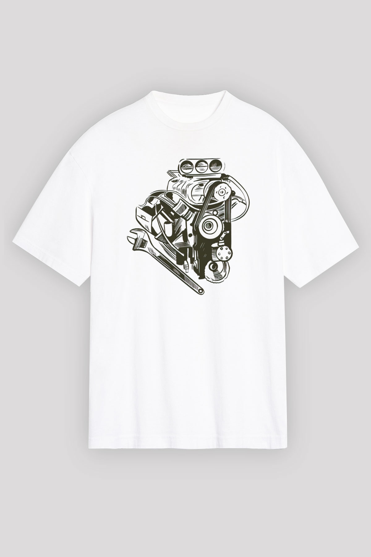 Araba tamircisi Beyaz Unisex Tişört T-Shirt - TişörtFabrikası