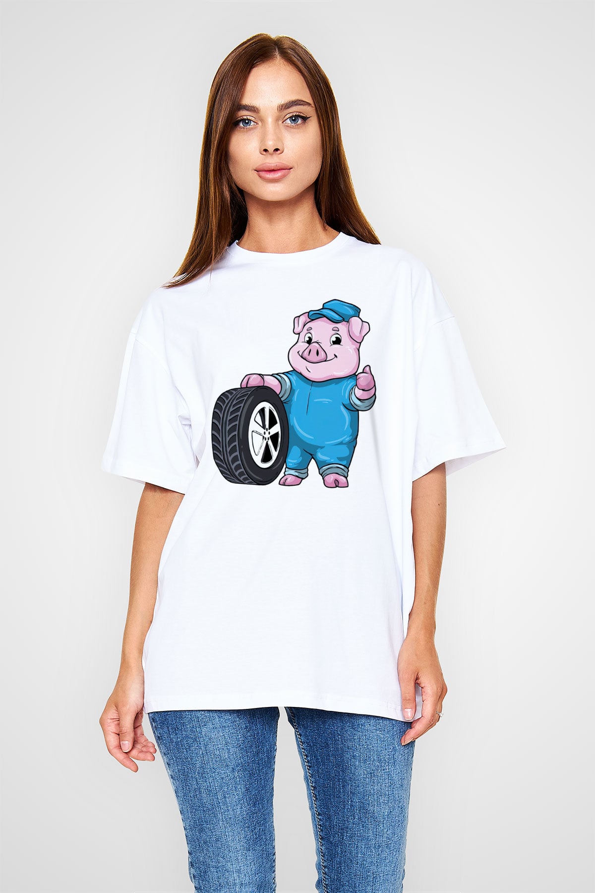 Araba tamircisi Beyaz Unisex Tişört T-Shirt - TişörtFabrikası