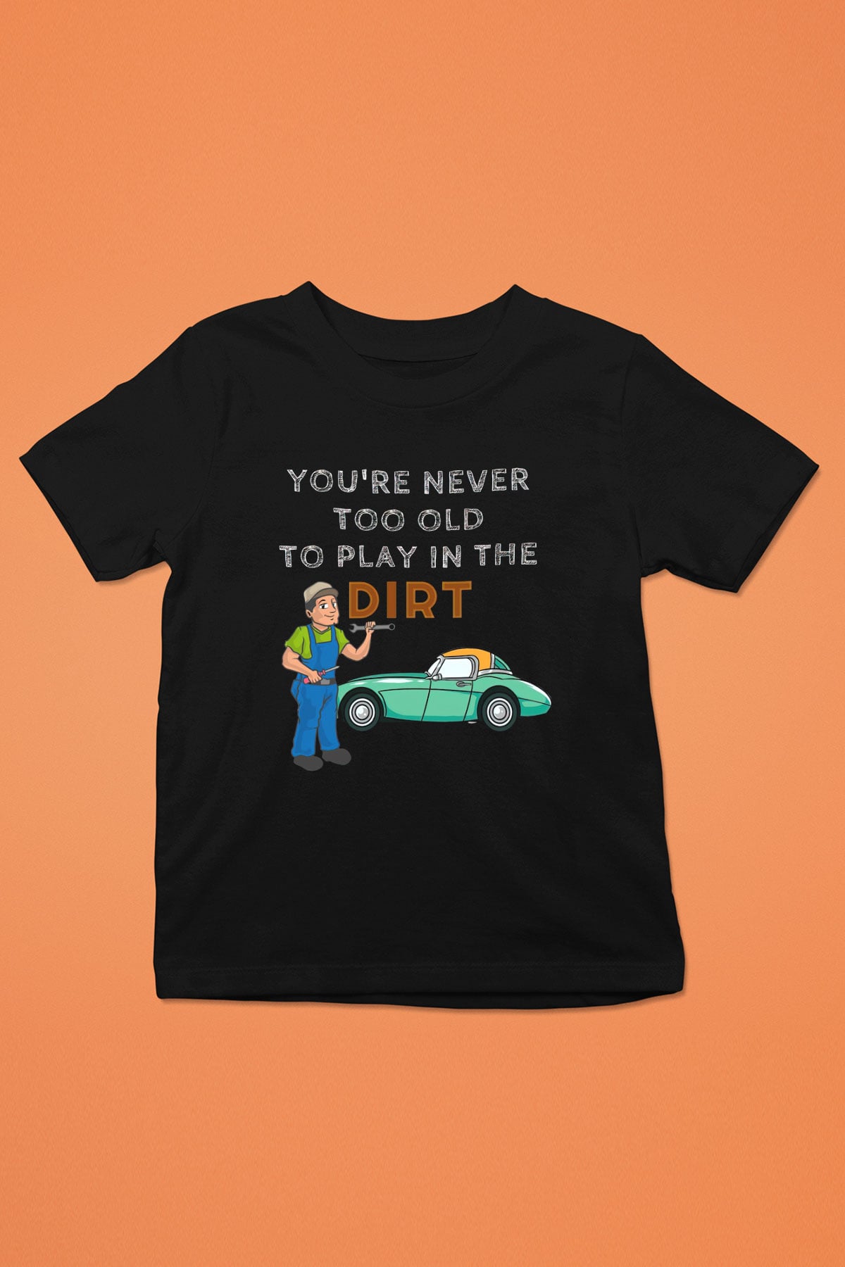 Araba tamircisi Siyah Unisex Çocuk Tişört
