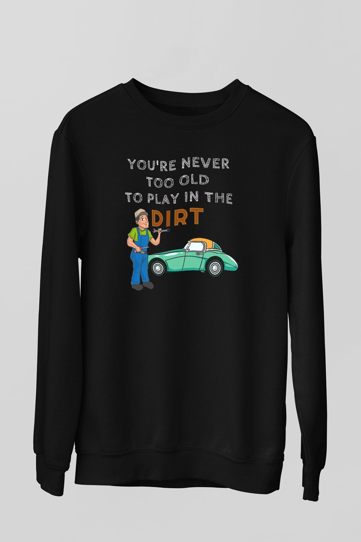 Araba tamircisi Siyah Unisex Sweatshirt