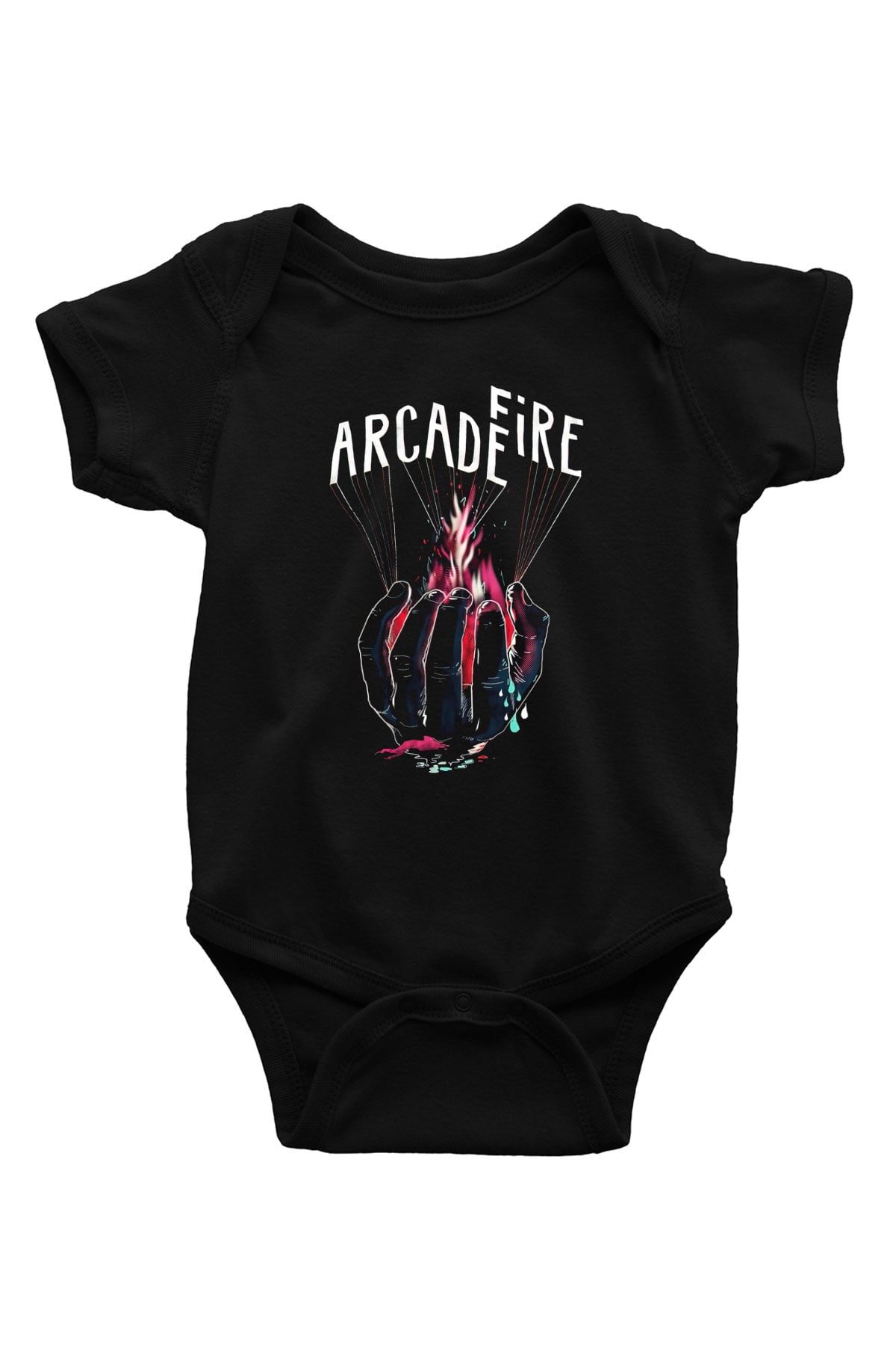 Arcade Fire Baskılı Siyah Bebek Body - Zıbın