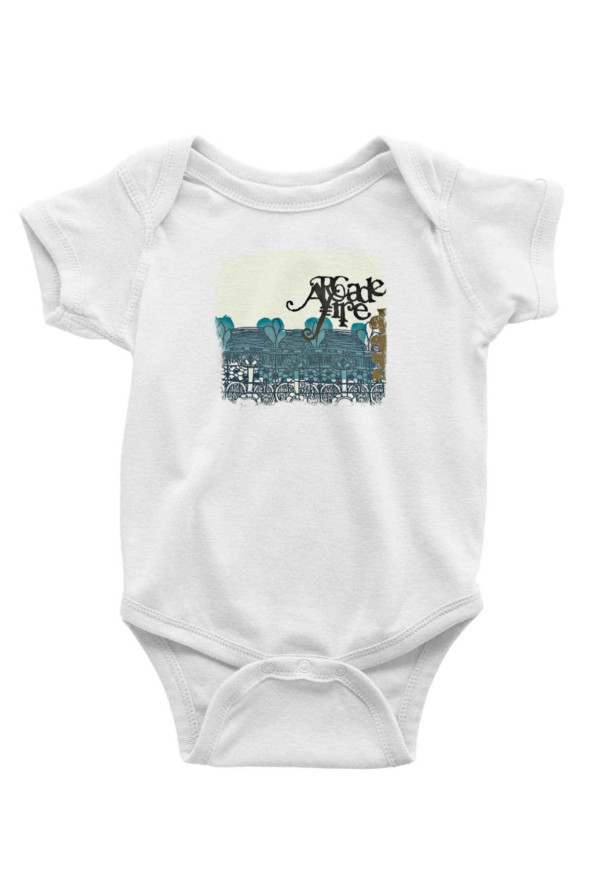 Arcade Fire Baskılı Unisex Beyaz Bebek Body - Zıbın