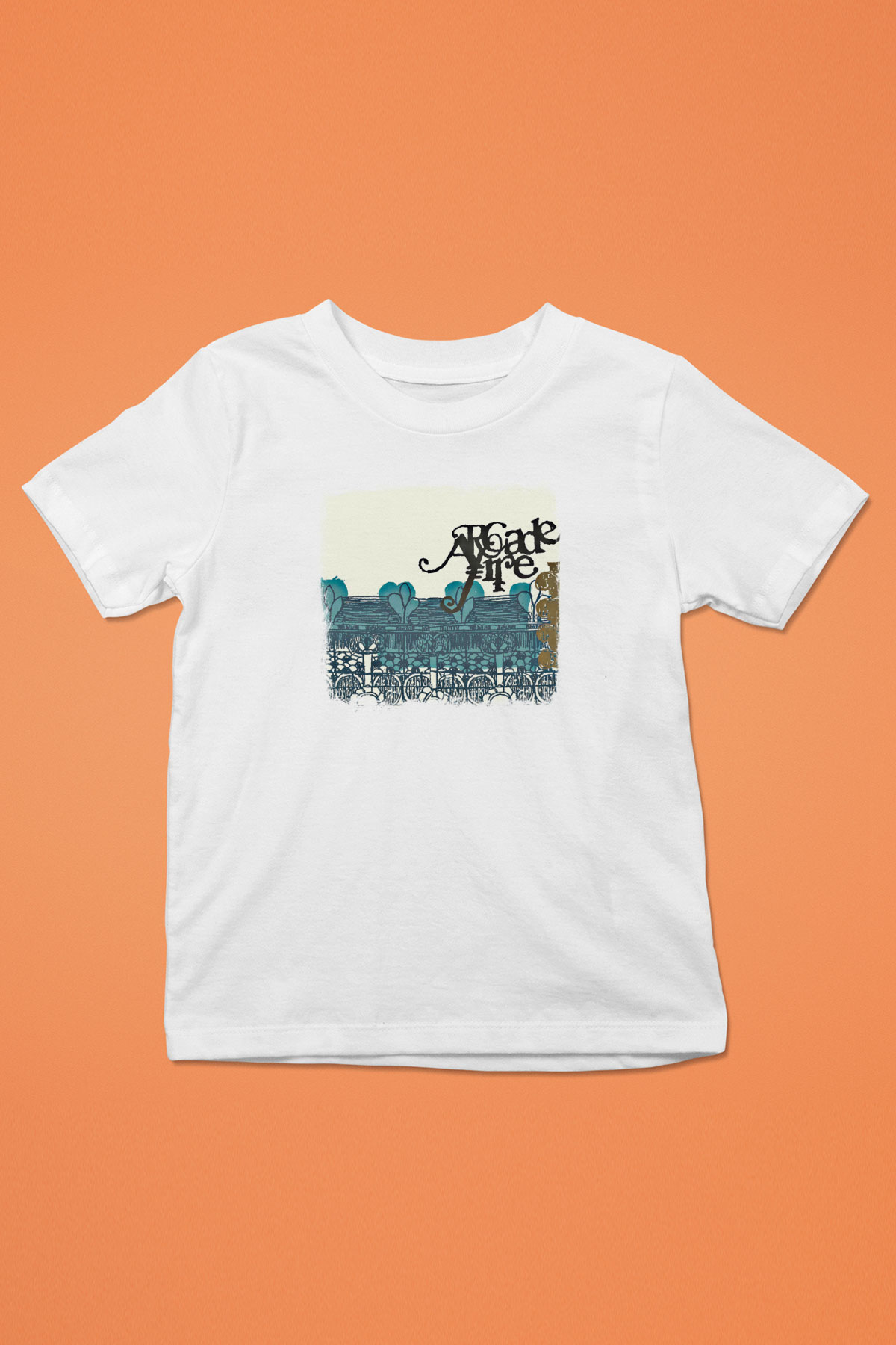 Arcade Fire Baskılı Unisex Beyaz Çocuk Tişört