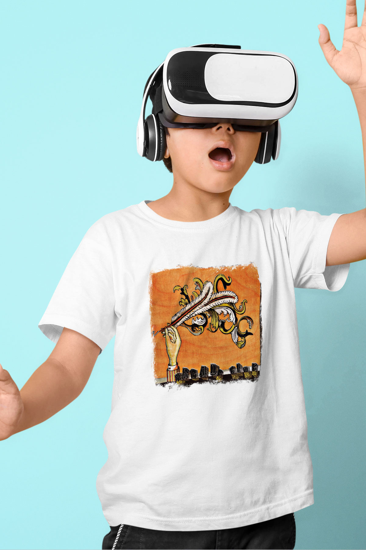 Arcade Fire Baskılı Unisex Beyaz Çocuk Tişört