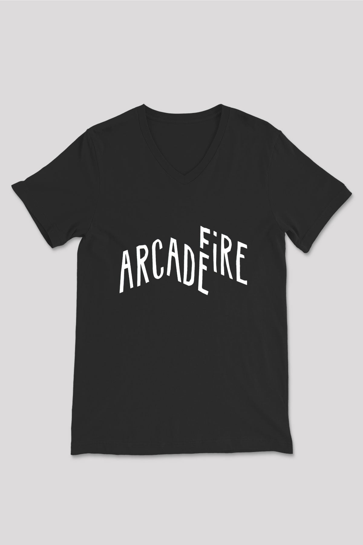 Arcade Fire Siyah Unisex V Yaka Tişört