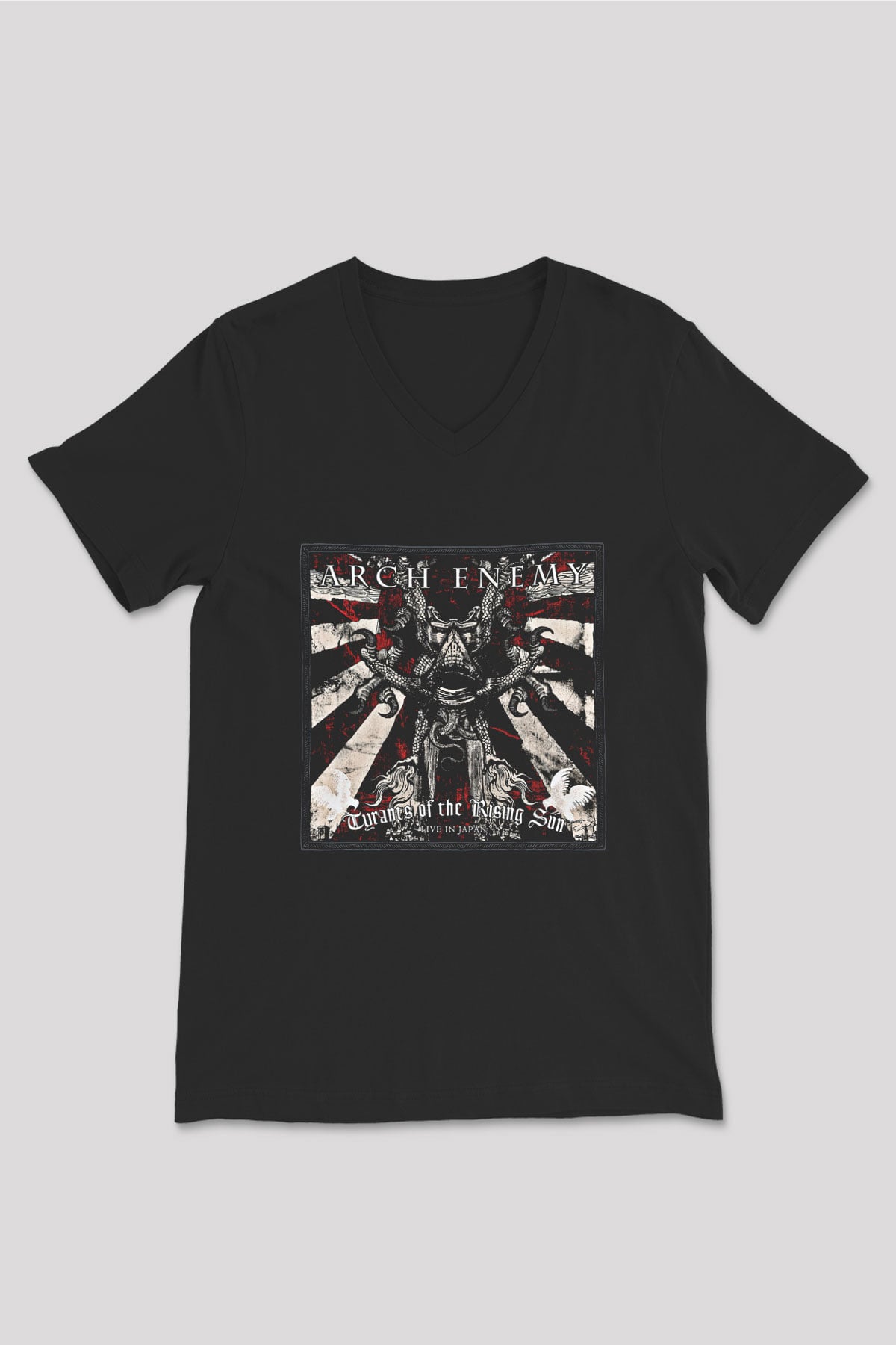 Arch Enemy Baskılı Unisex Siyah V Yaka Tişört