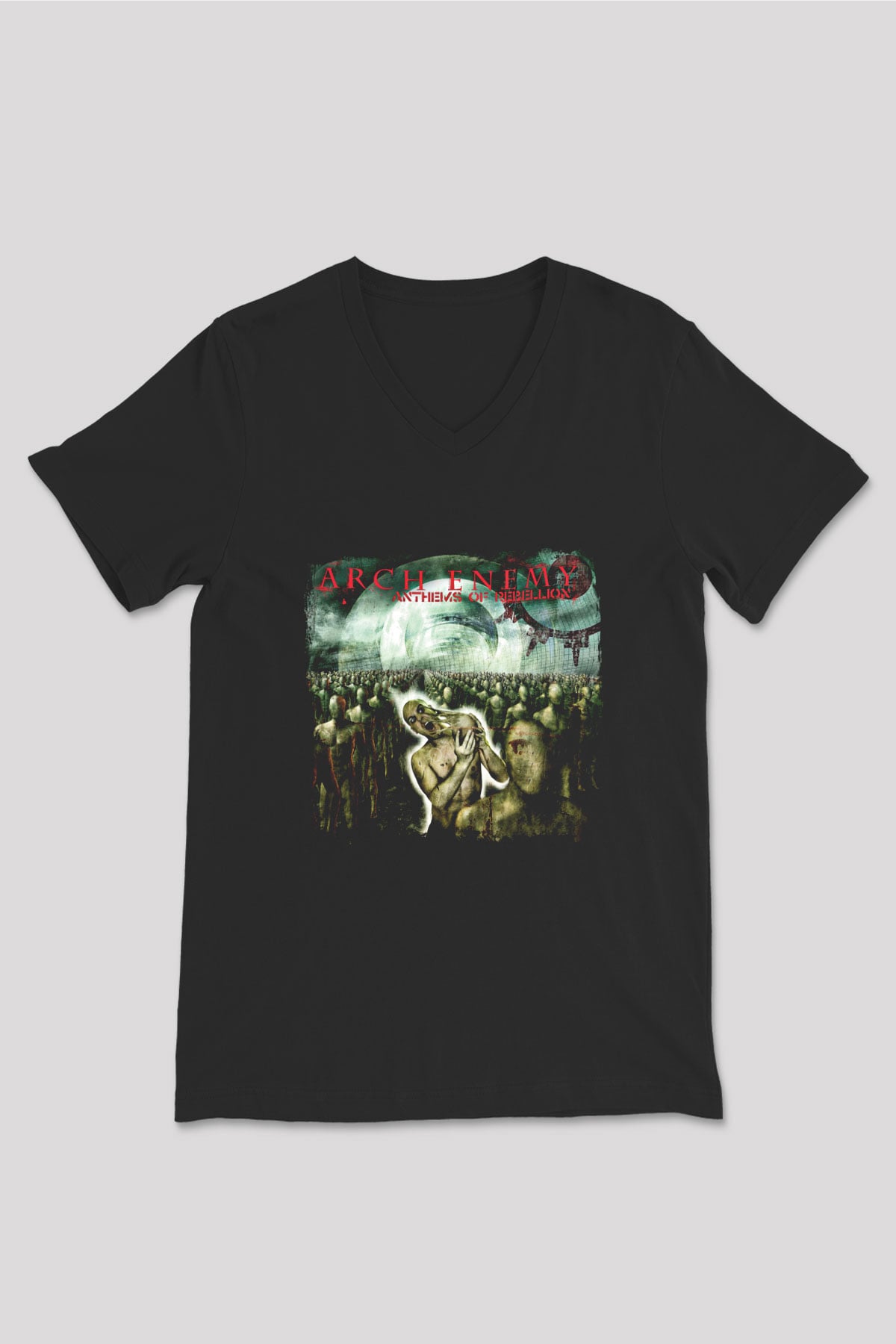 Arch Enemy Baskılı Unisex Siyah V Yaka Tişört