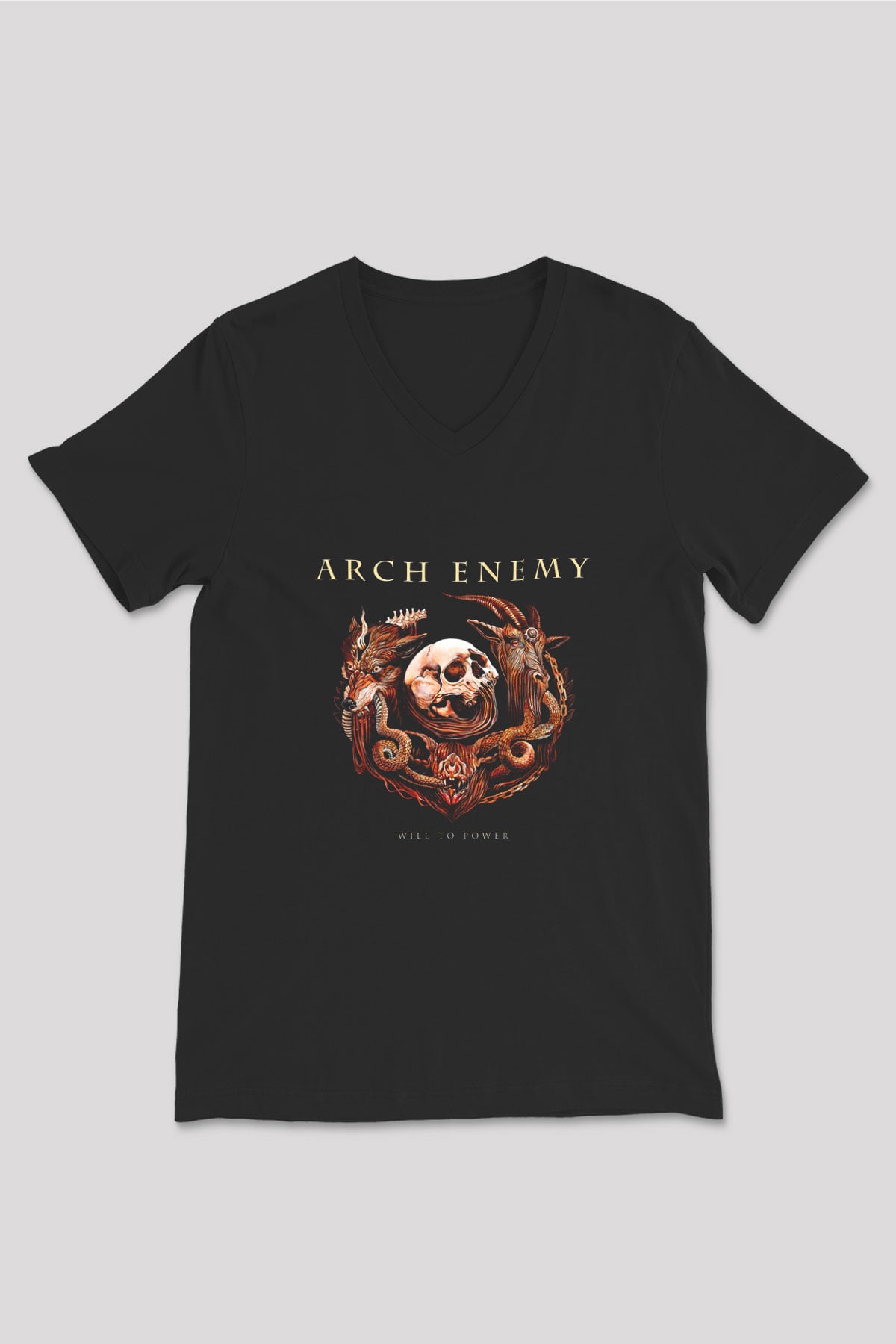 Arch Enemy Baskılı Unisex Siyah V Yaka Tişört