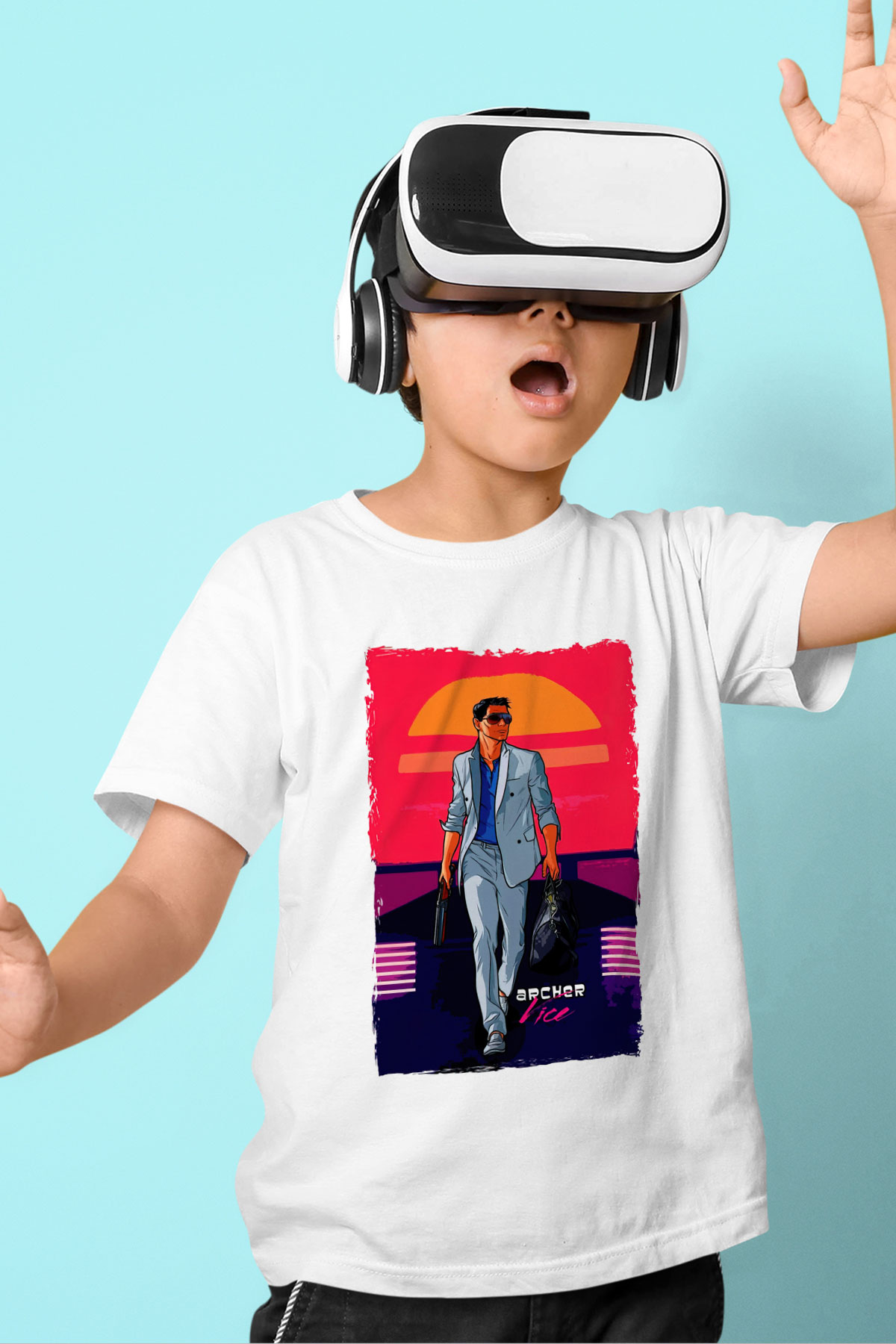 Archer Beyaz Unisex Çocuk Tişört