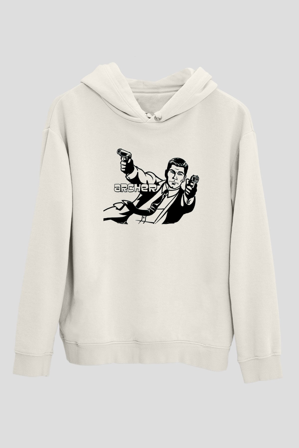 Archer Beyaz Unisex Hoodie