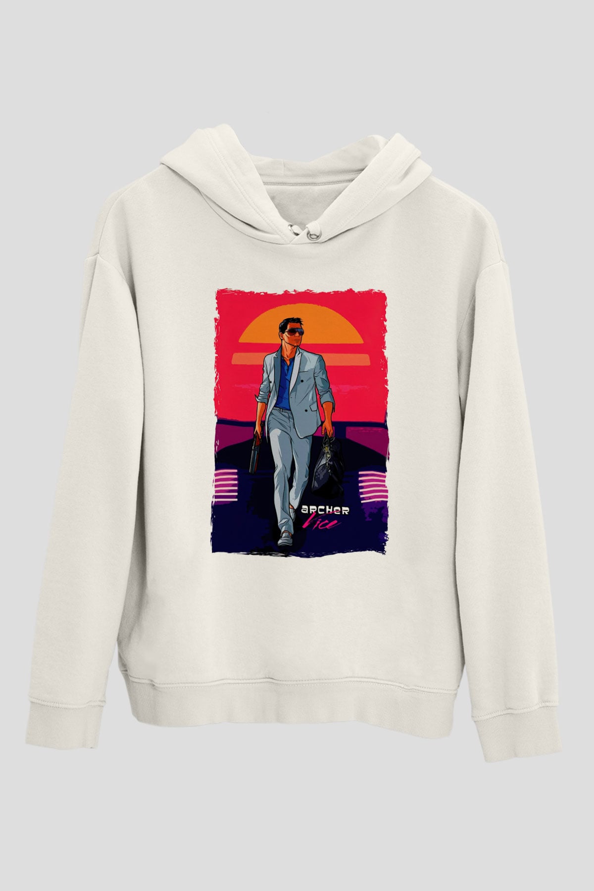 Archer Beyaz Unisex Hoodie