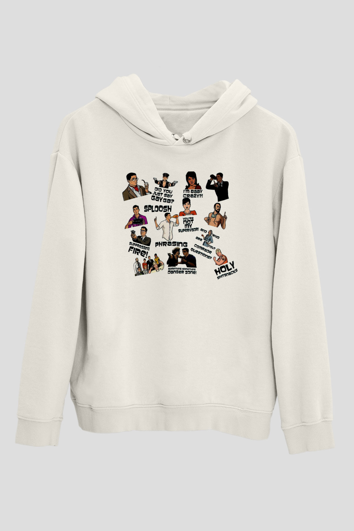 Archer Beyaz Unisex Hoodie