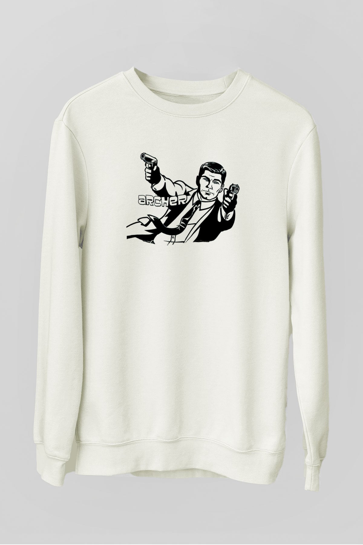 Archer Beyaz Unisex Sweatshirt