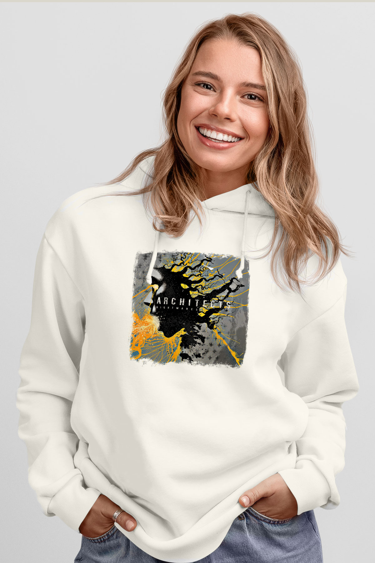 Architects Baskılı Unisex Beyaz Hoodie