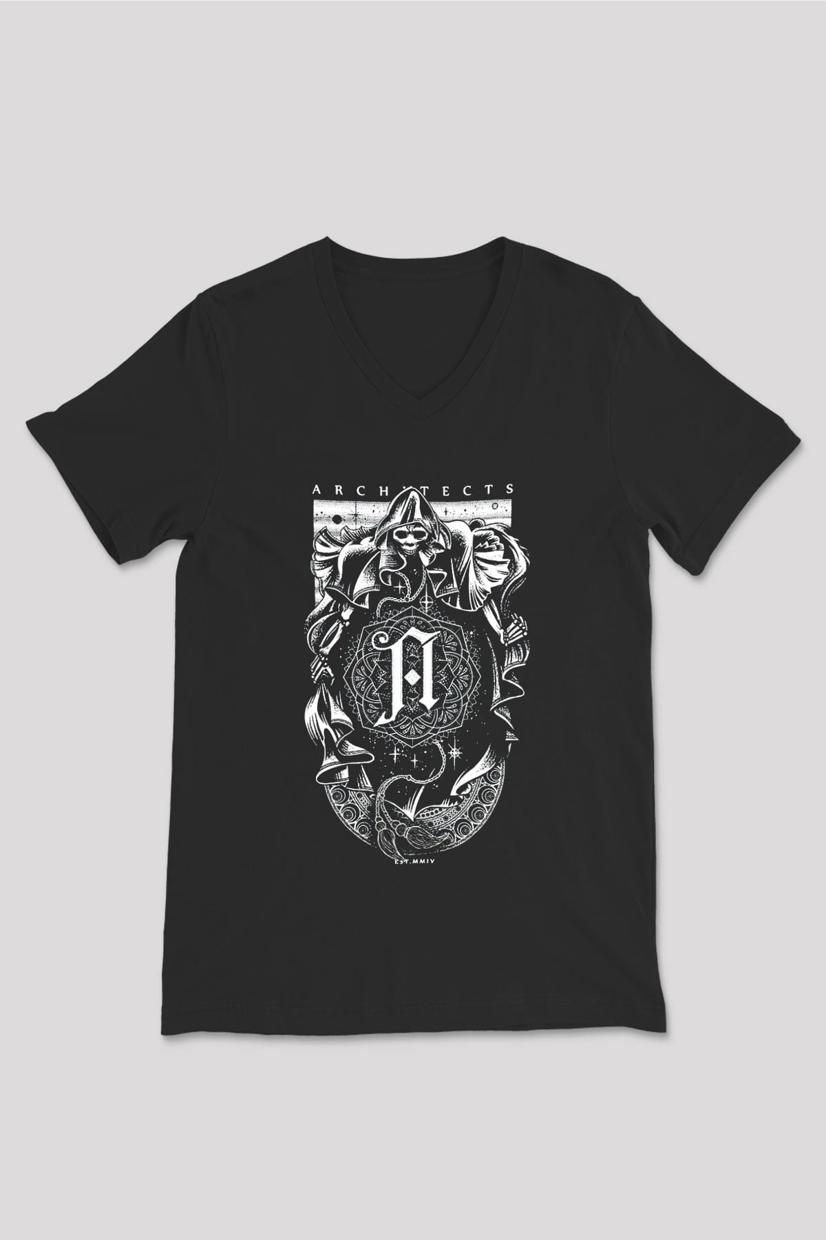 Architects Siyah Unisex V Yaka Tişört T-Shirt