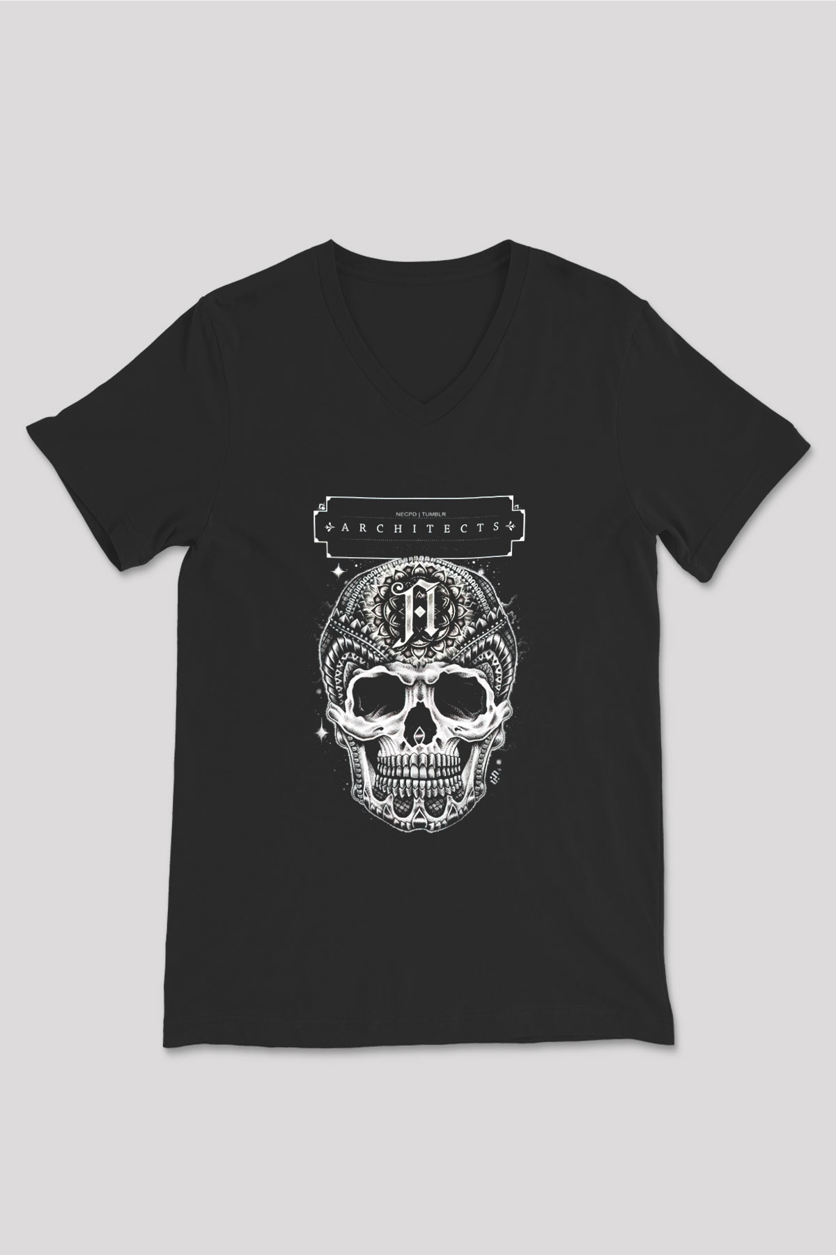Architects Siyah Unisex V Yaka Tişört T-Shirt
