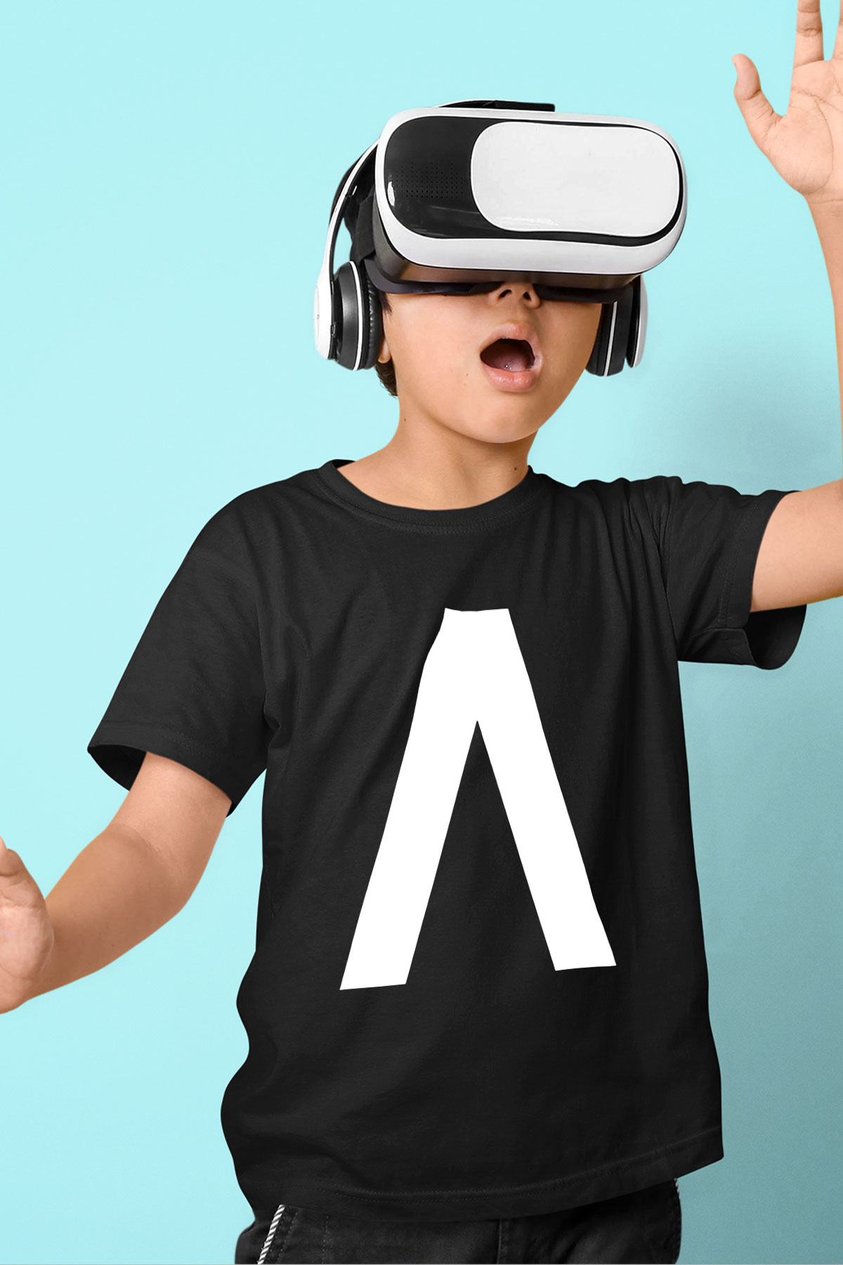 Archive Baskılı Unisex Siyah Çocuk Tişört - Tshirt