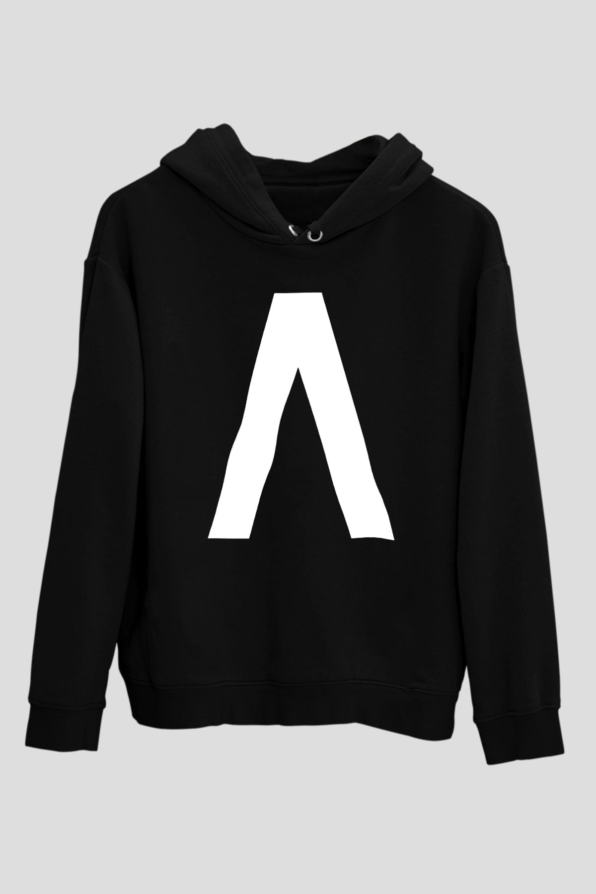 Archive Baskılı Unisex Siyah Kapüşonlu Sweatshirt