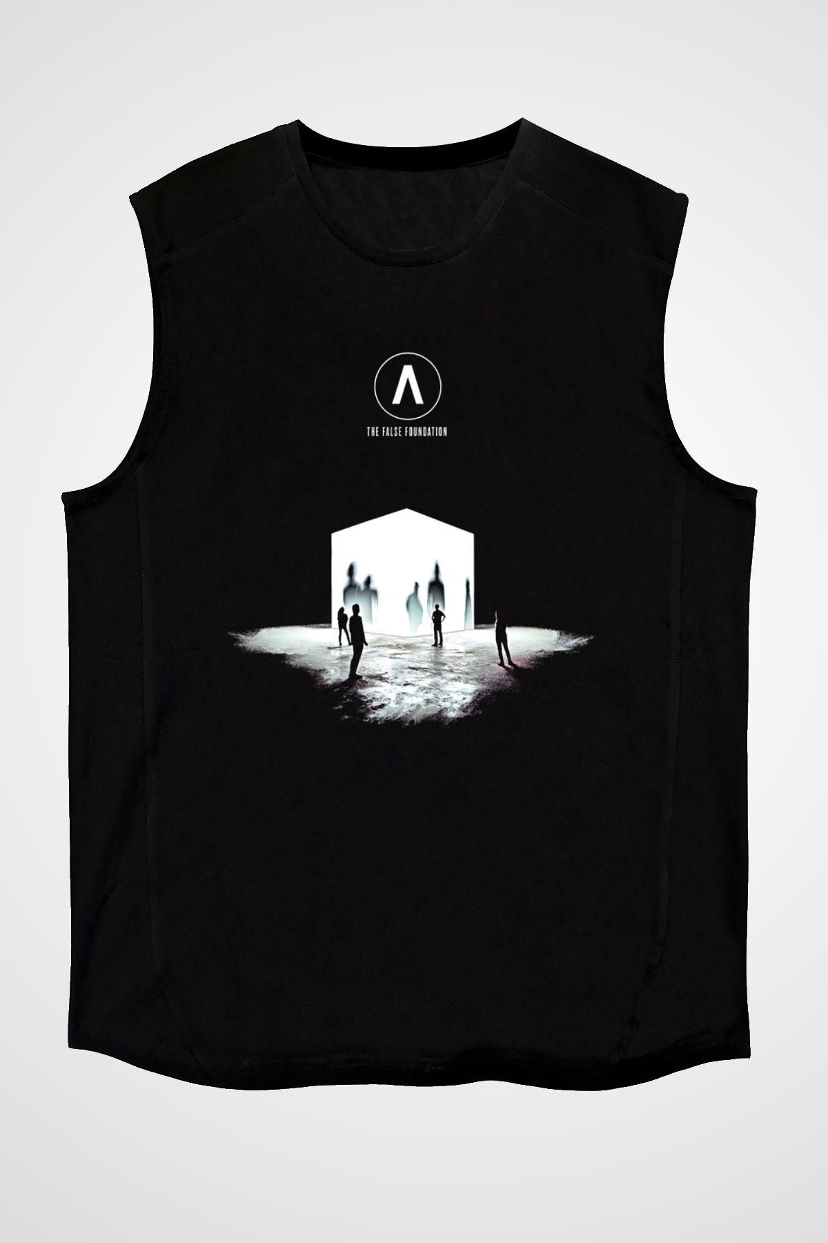 Archive Baskılı Unisex Siyah Kolsuz Tişört - Tshirt