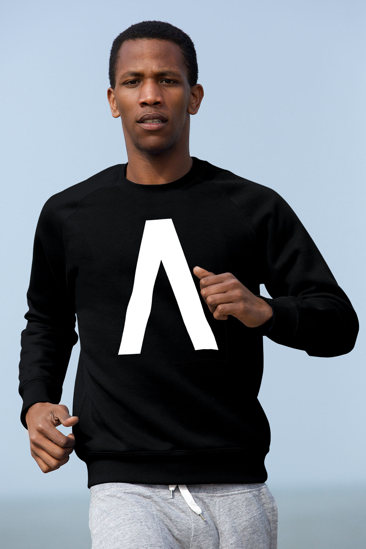 Archive Baskılı Unisex Siyah Sweatshirt