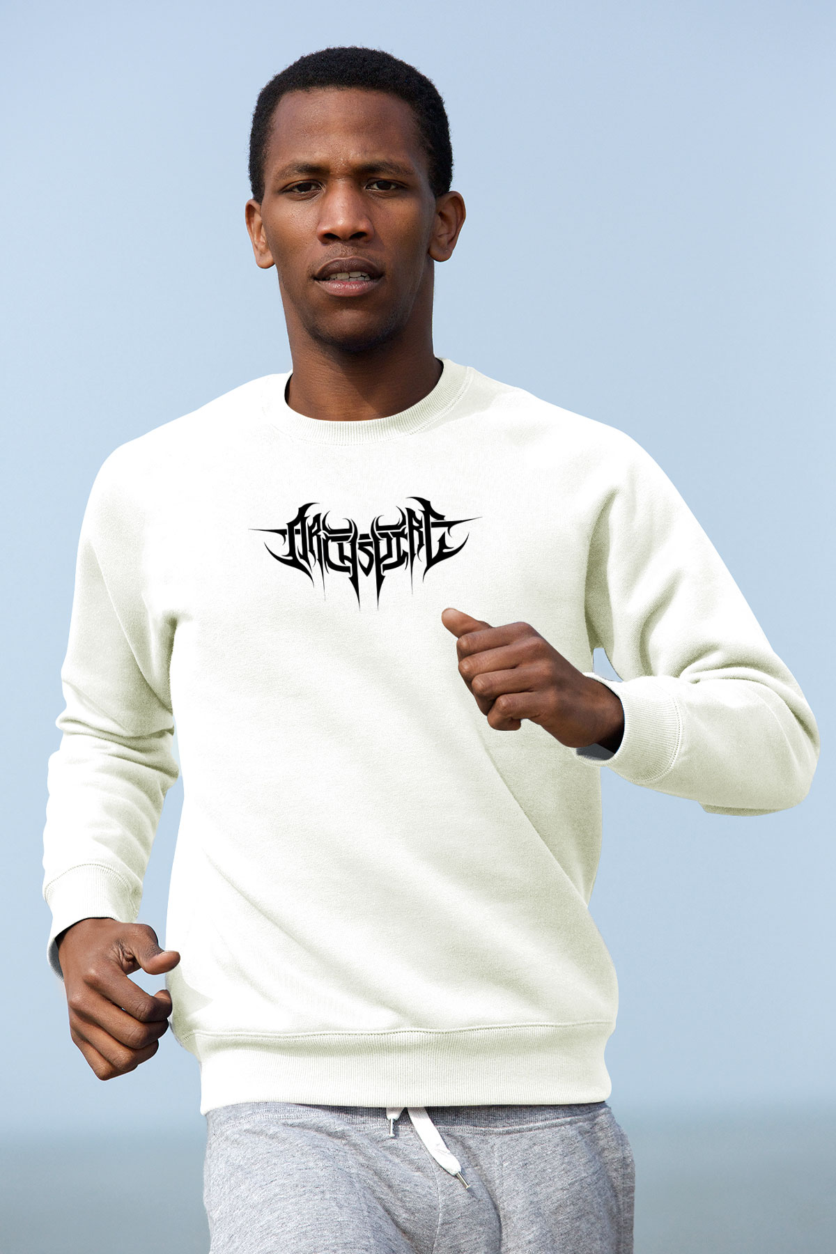 Archspire Baskılı Beyaz Unisex Sweatshirt