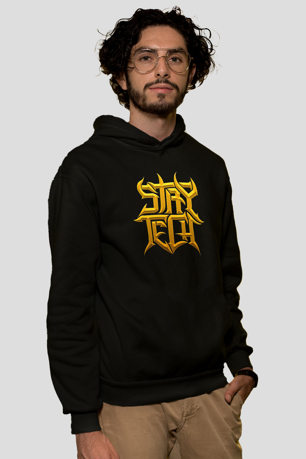 Archspire Baskılı Unisex Siyah Kapüşonlu Sweatshirt