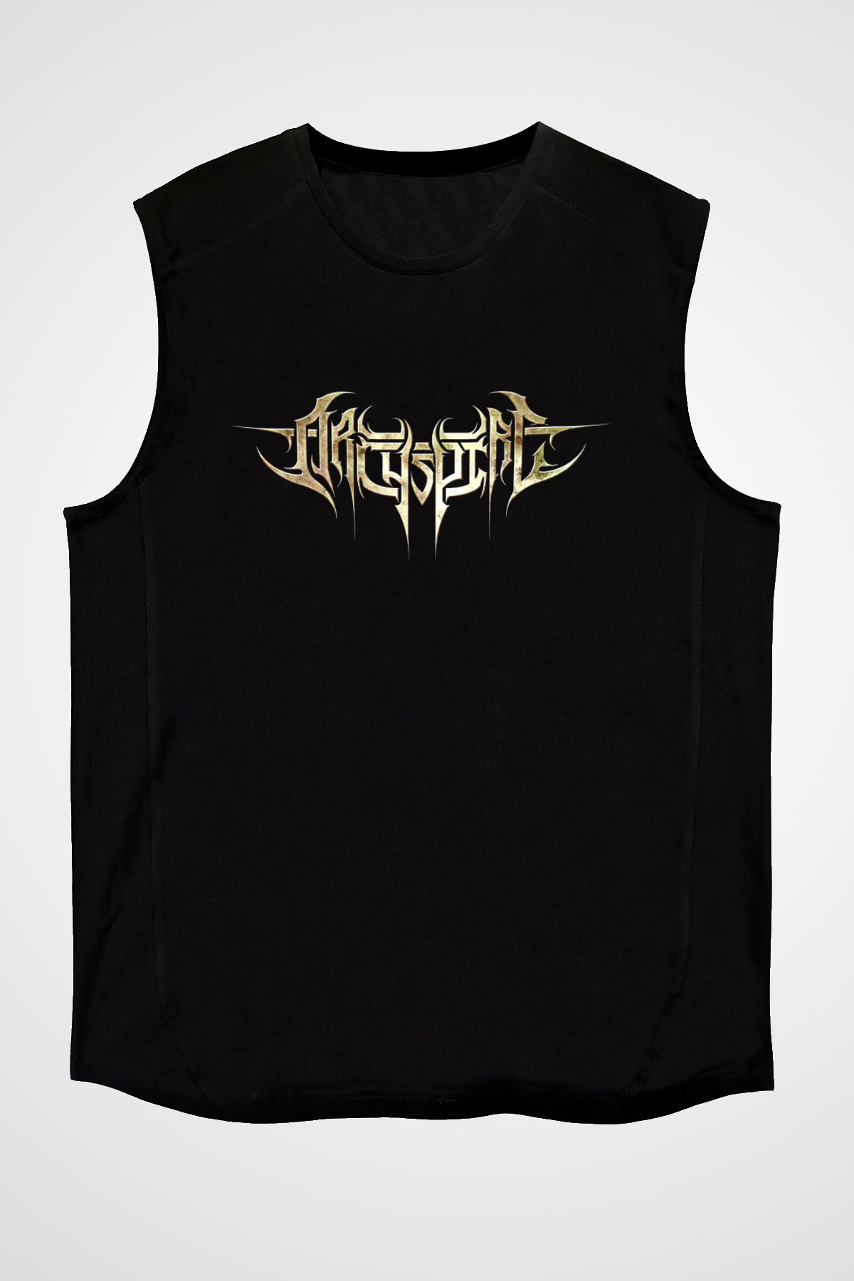 Archspire Baskılı Unisex Siyah Kolsuz Tişört - Tshirt