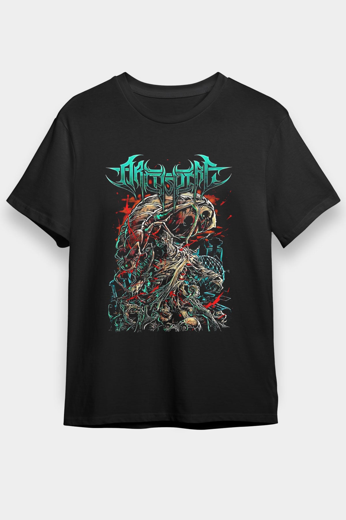Archspire Baskılı Unisex Siyah Tişört - Tshirt