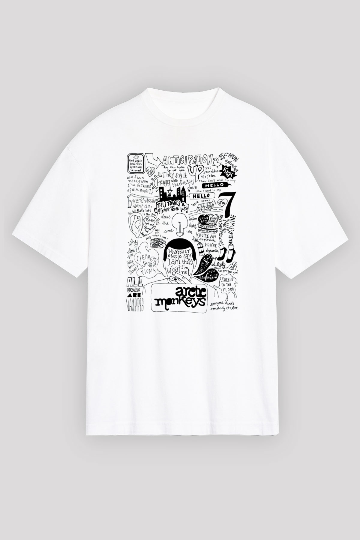 Arctic Monkeys Anticipation Beyaz Unisex Tişört T-Shirt - TişörtFabrikası
