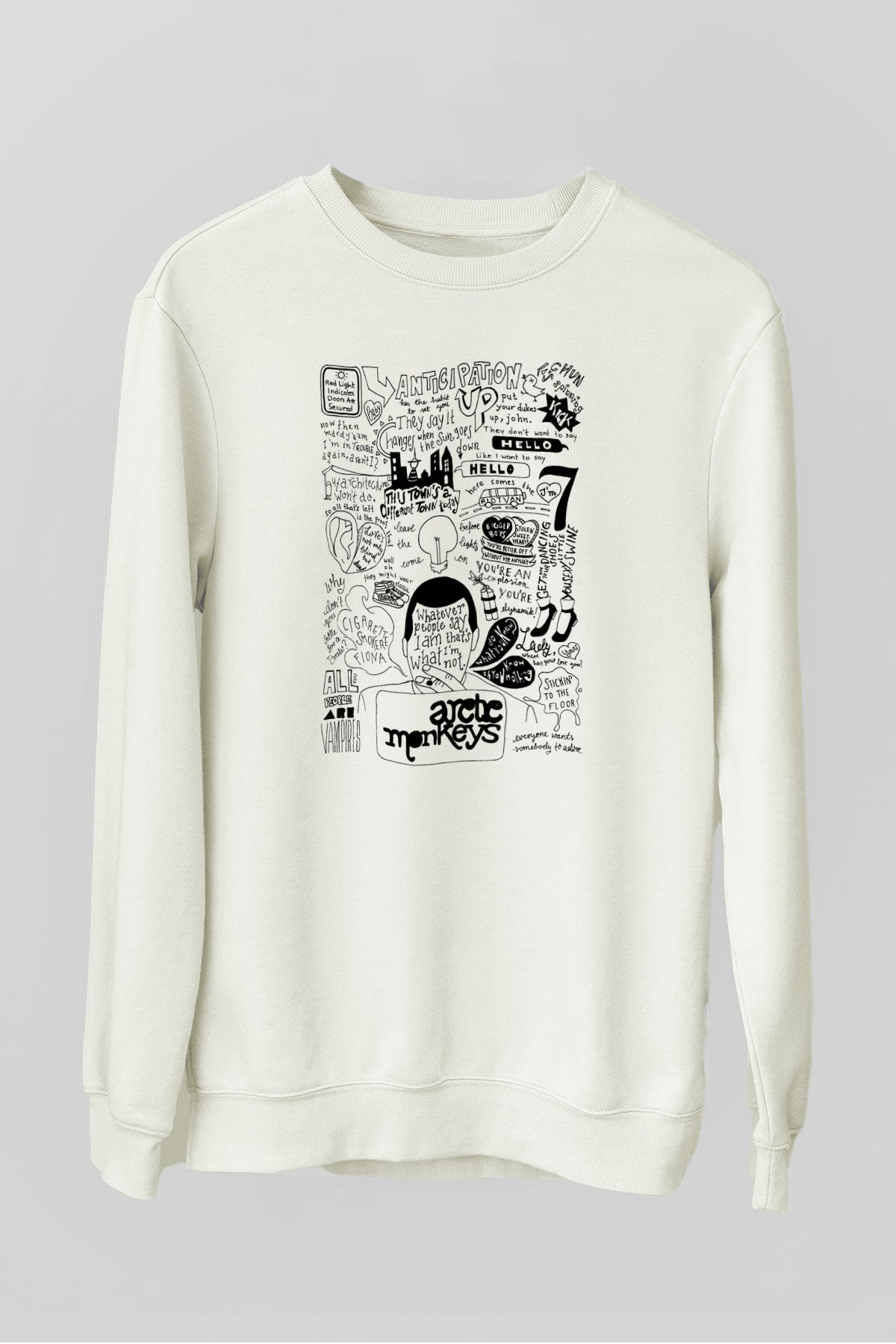 Arctic Monkeys Anticipation Beyaz Unisex Sweatshirt