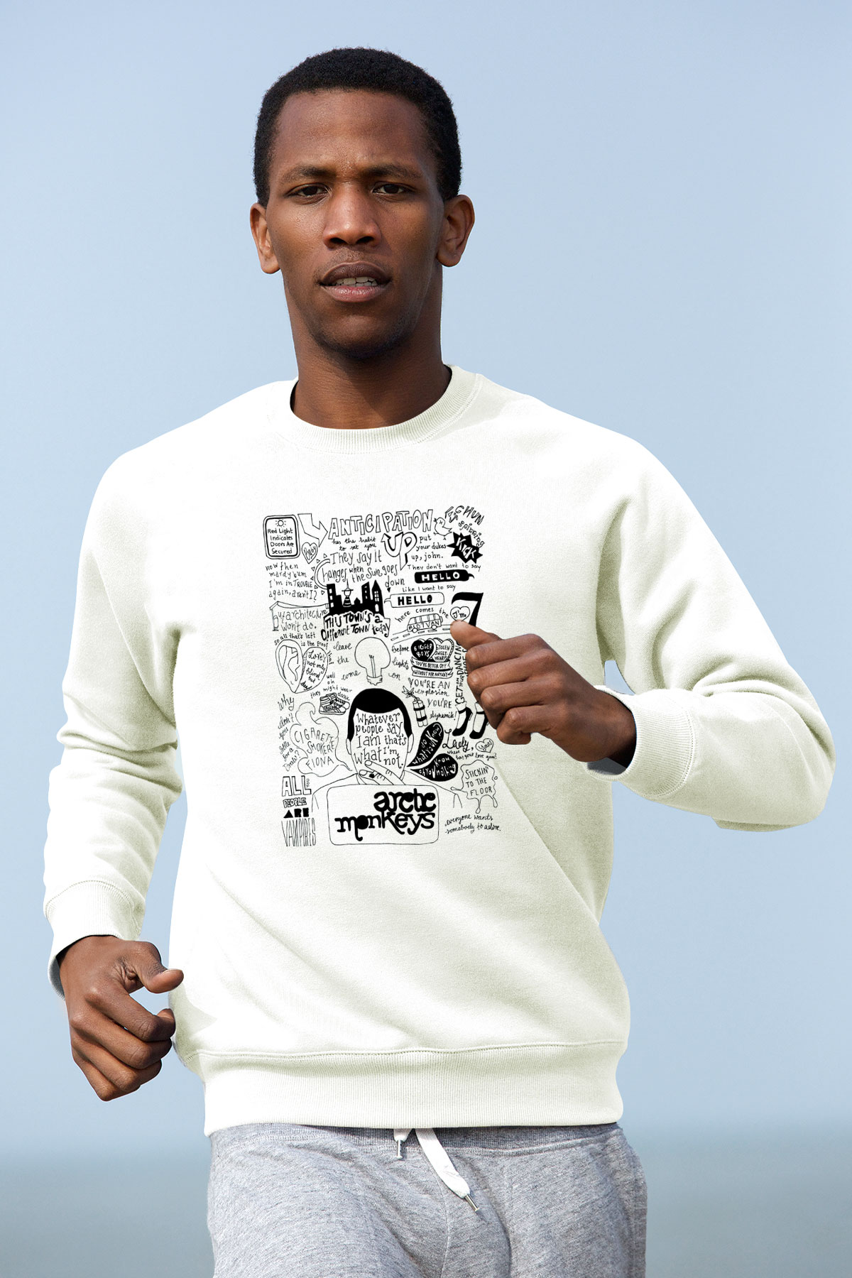 Arctic Monkeys Anticipation Beyaz Unisex Sweatshirt