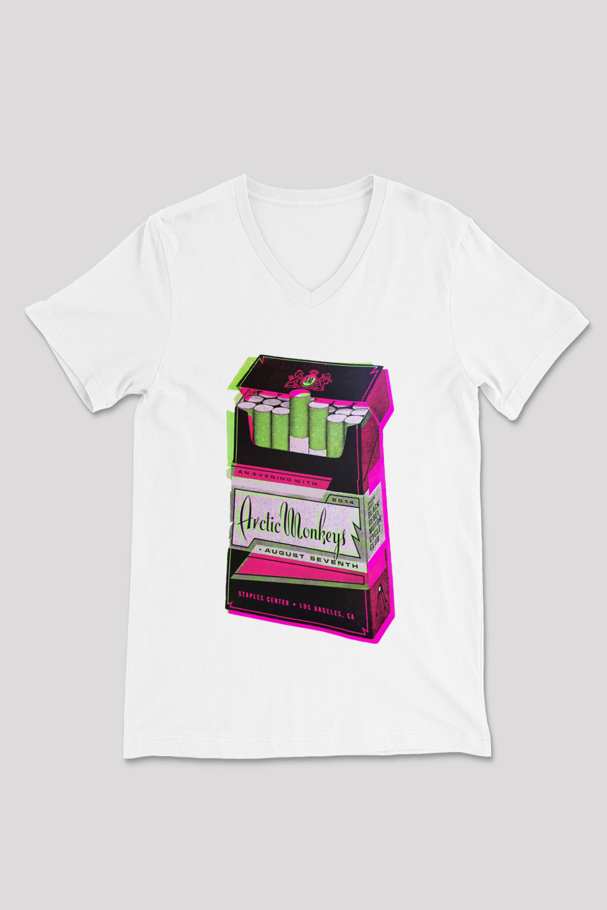 Arctic Monkeys August Seventh Beyaz Unisex V Yaka Tişört