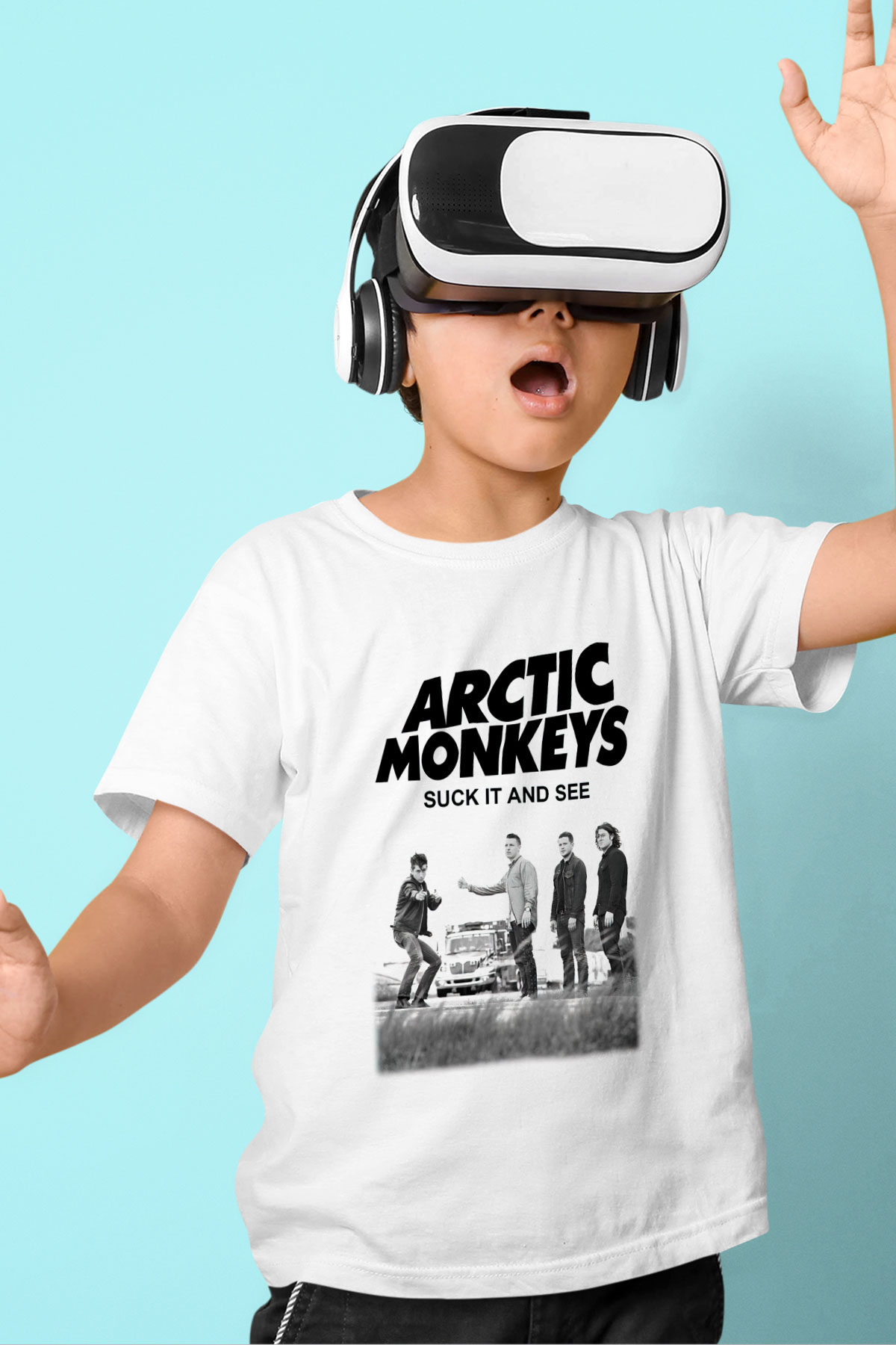 Arctic Monkeys Baskılı Beyaz Unisex Çocuk Tişört