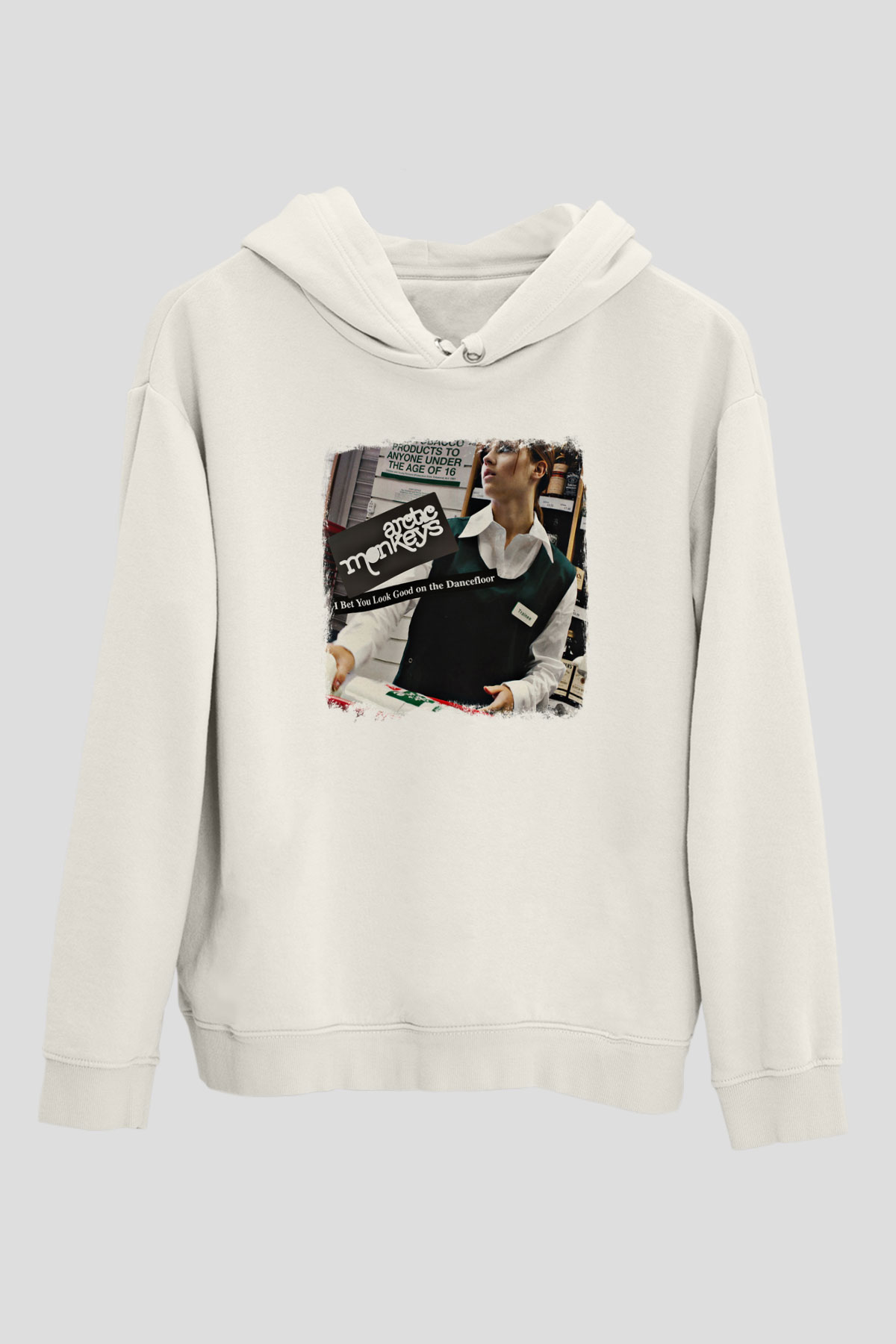 Arctic Monkeys Baskılı Unisex Beyaz Hoodie