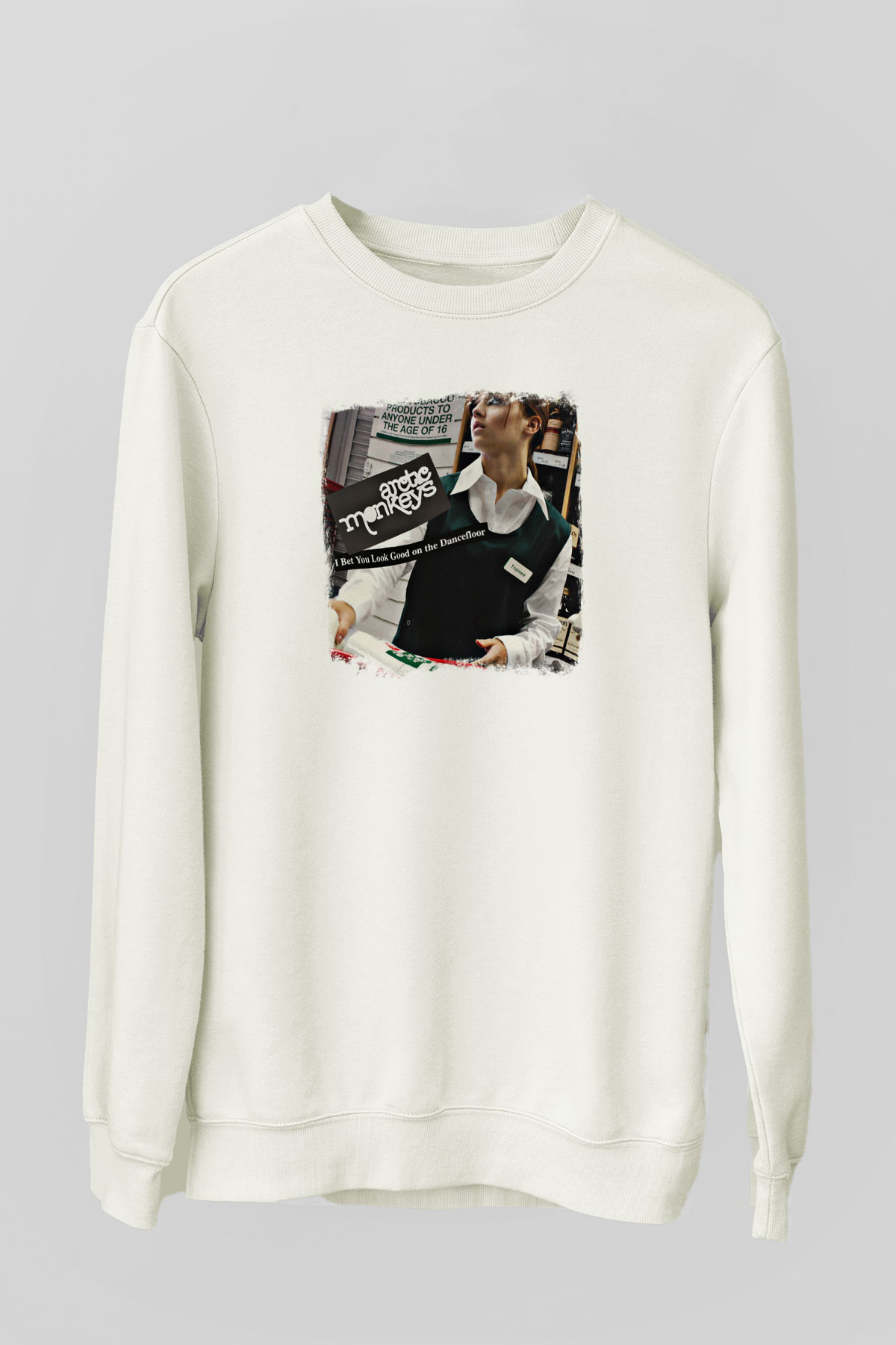 Arctic Monkeys Baskılı Unisex Beyaz Sweatshirt