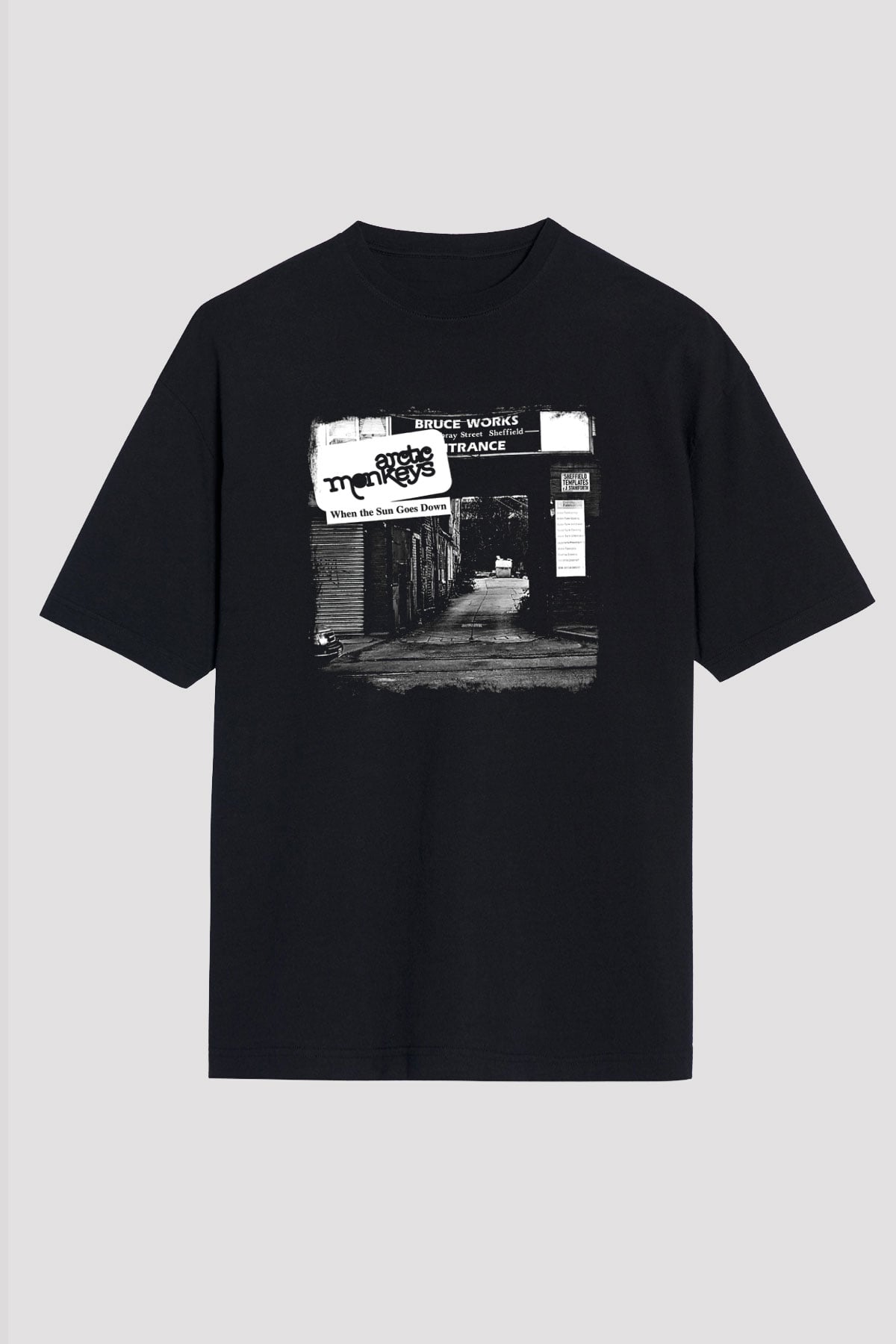 Arctic Monkeys Baskılı Unisex Siyah Oversize Tişört