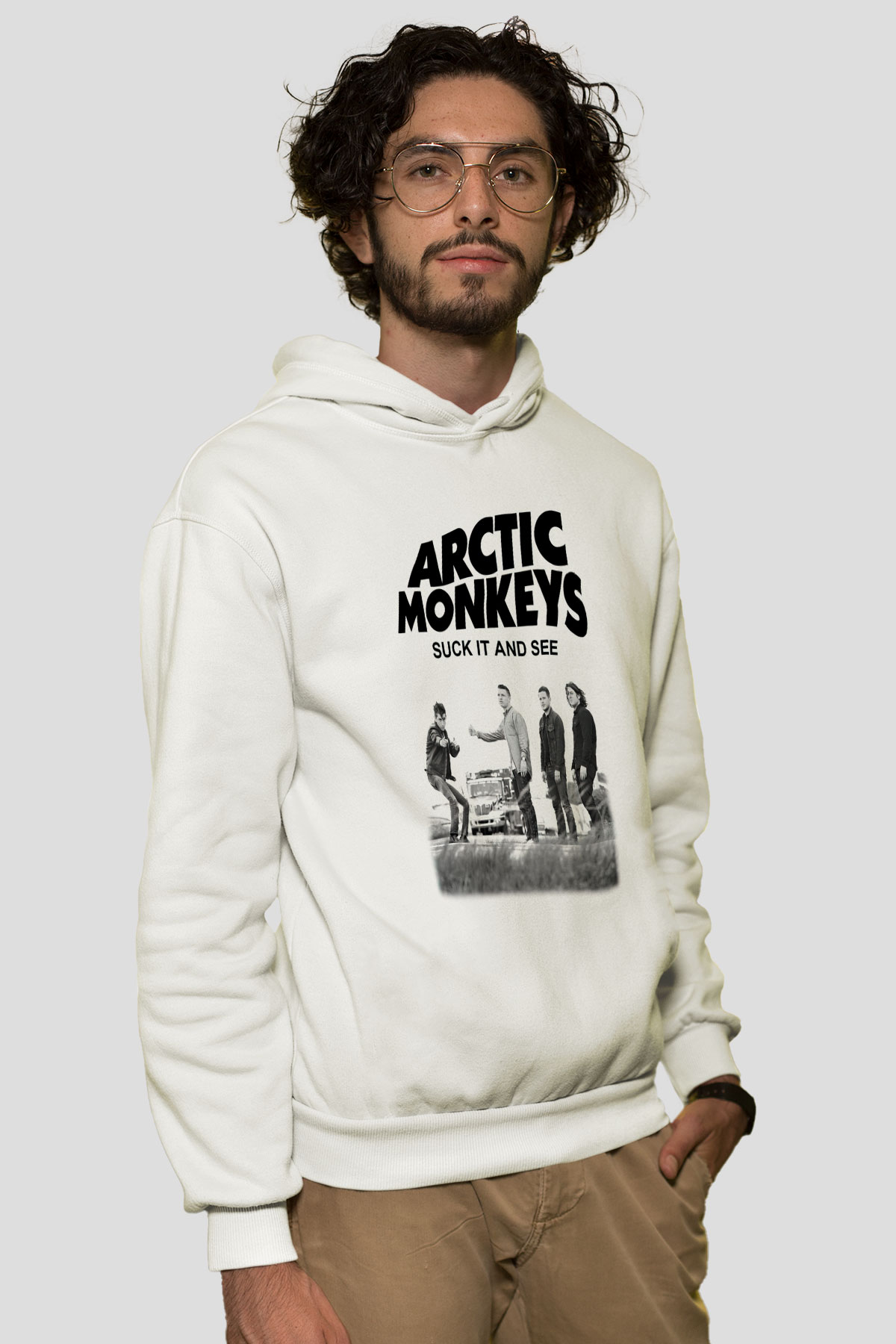 Arctic Monkeys Beyaz Unisex Hoodie